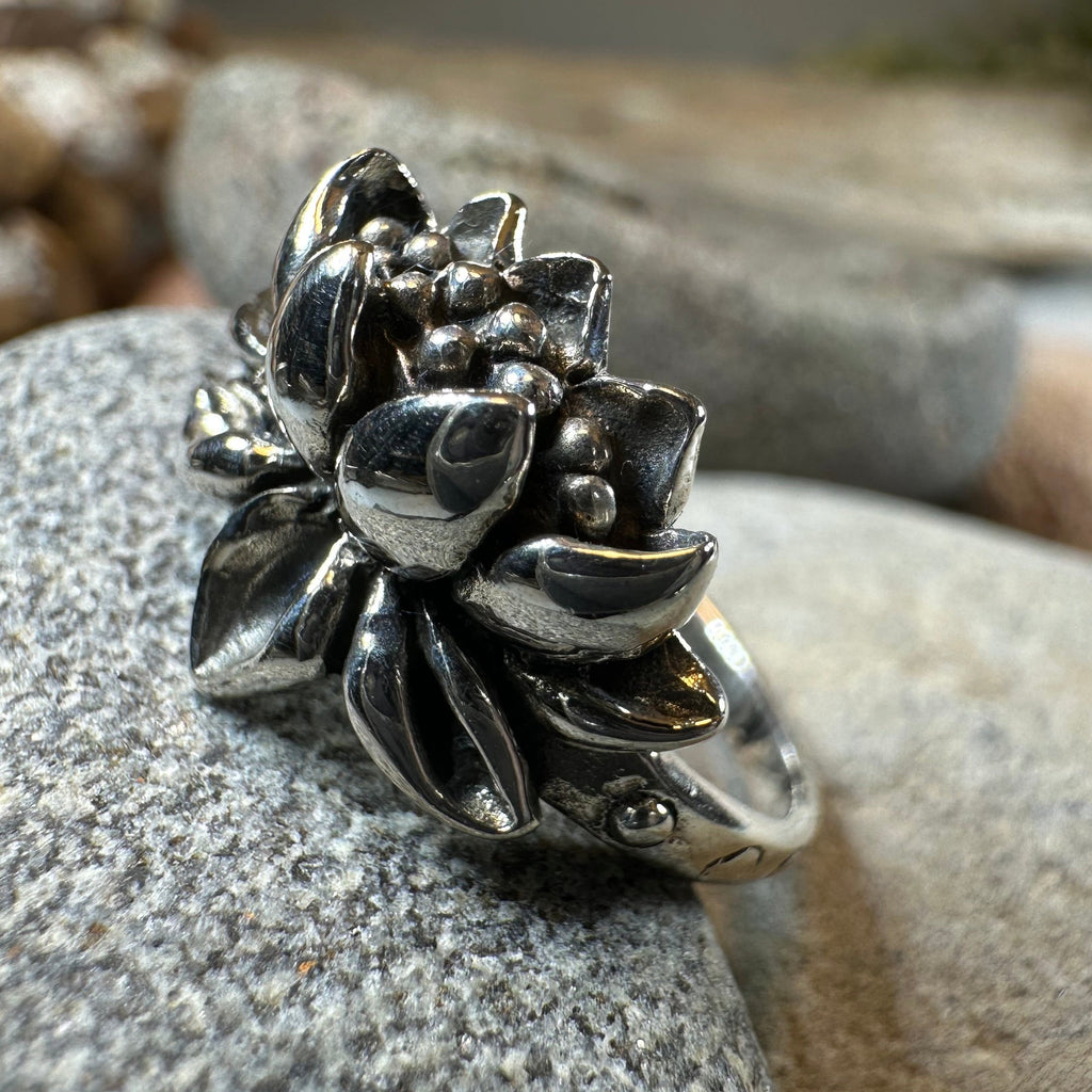 First Bloom Lotus Ring in Sterling Silver