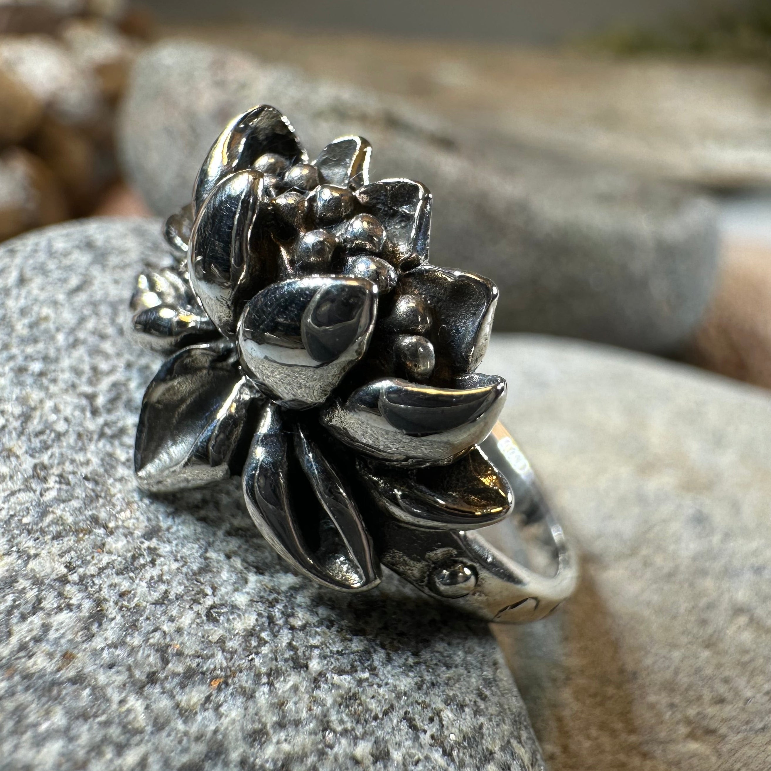First Bloom Lotus Ring in Sterling Silver