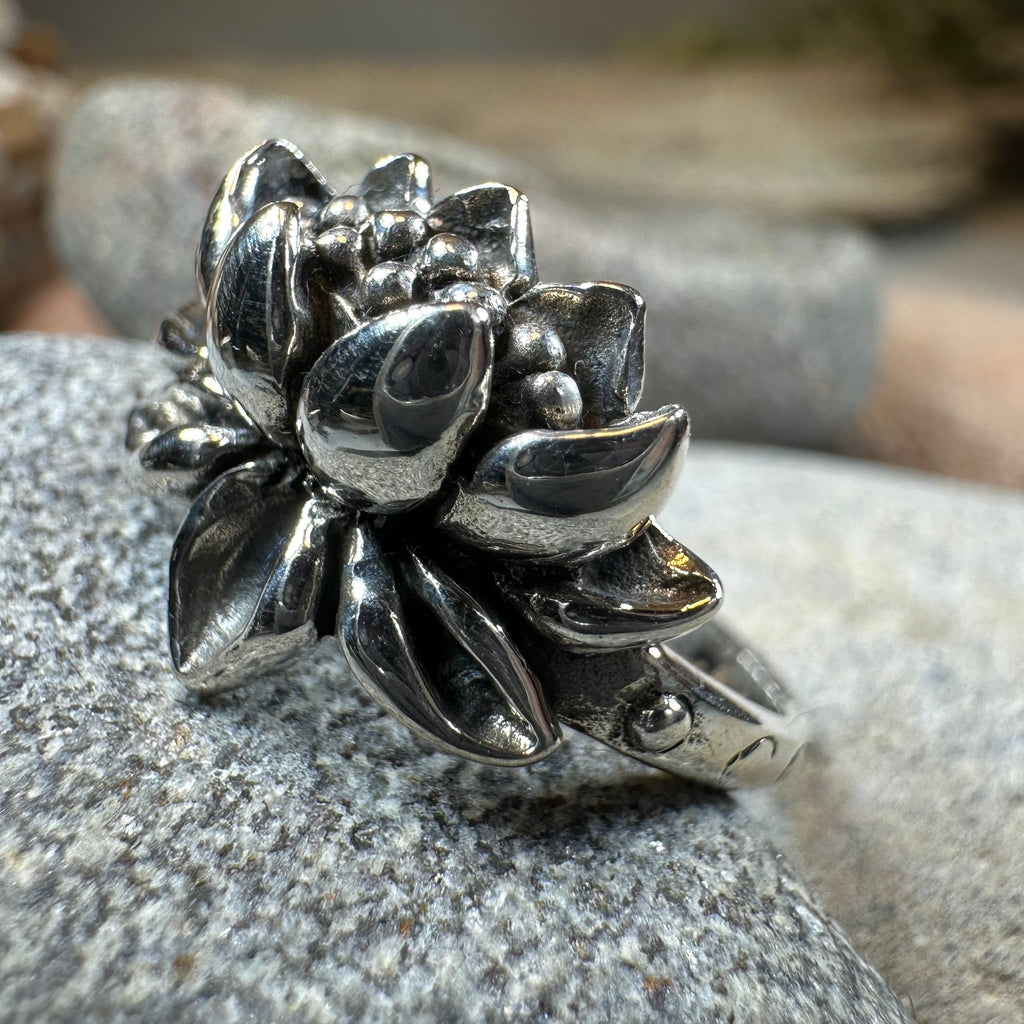 First Bloom Lotus Ring in Sterling Silver