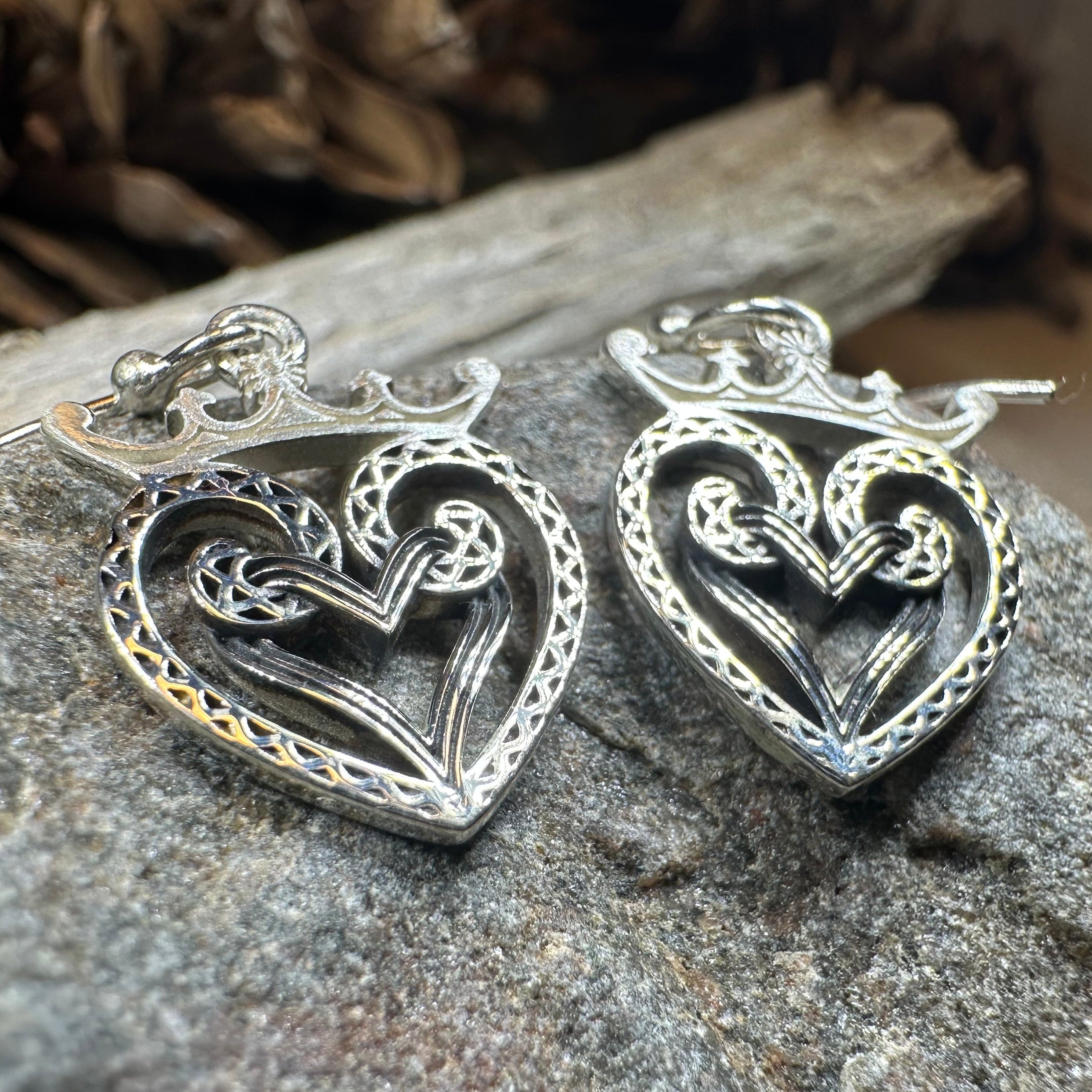 Lady of Skye Scottish Luckenbooth Earrings in Sterling Silver