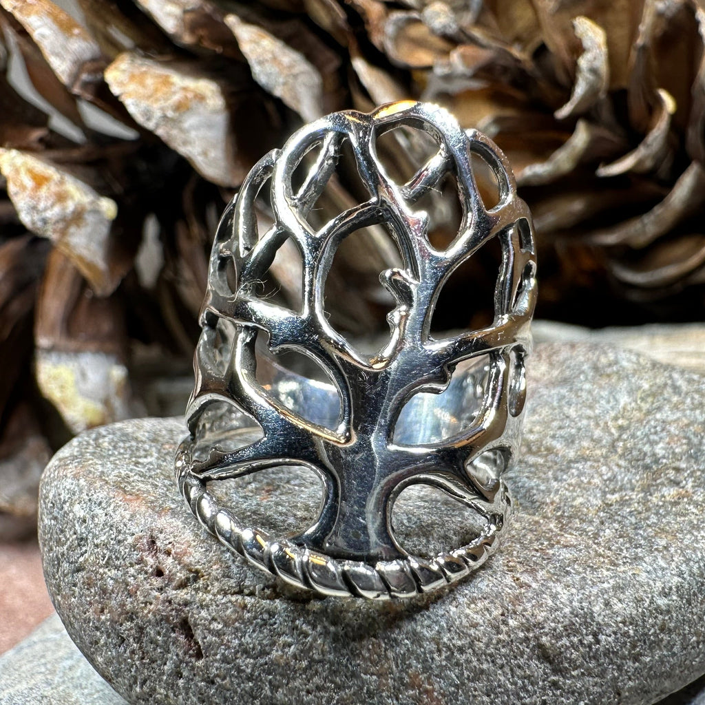 Áedh Celtic Tree of Life Ring in Sterling Silver