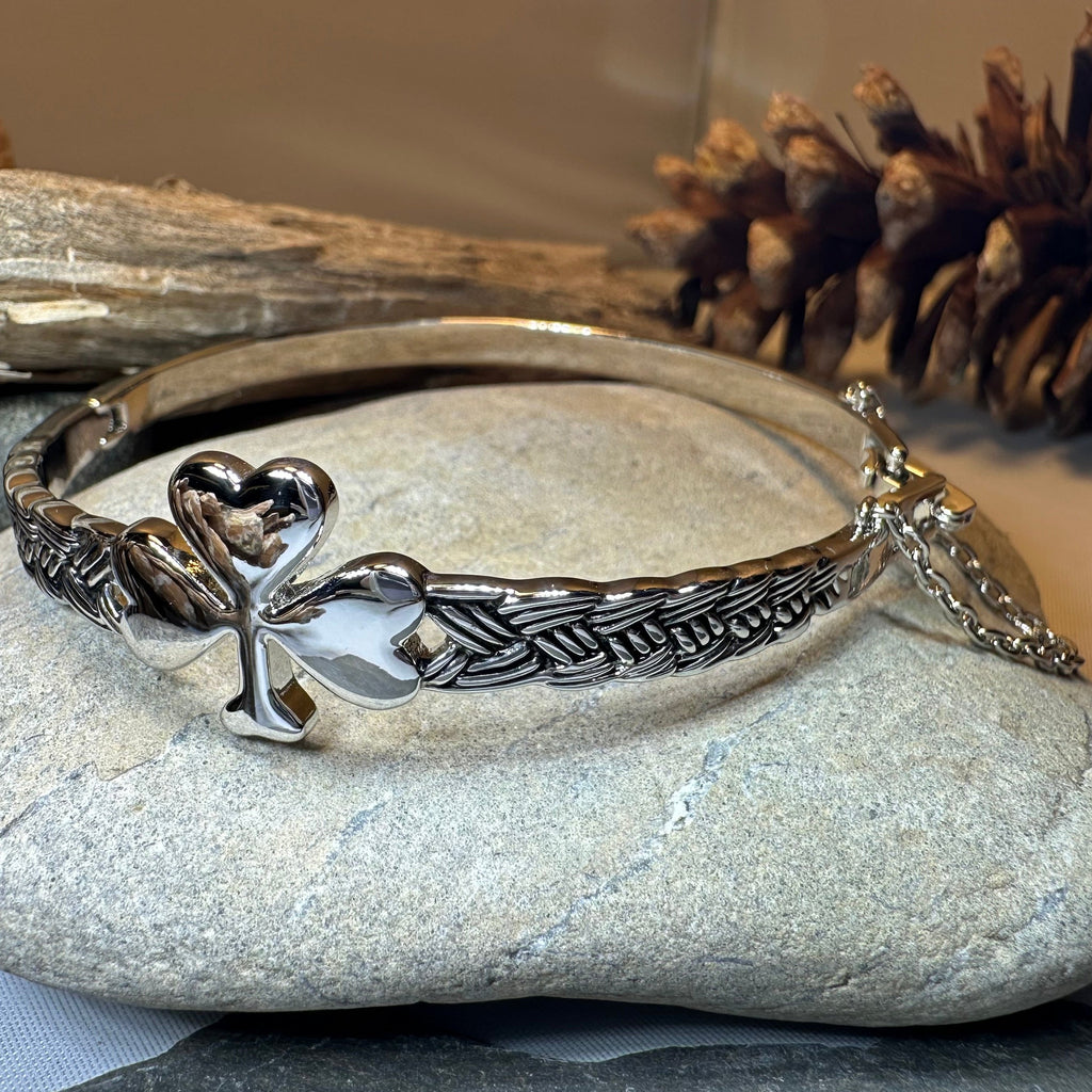 Irish Shamrock Bangle Bracelet