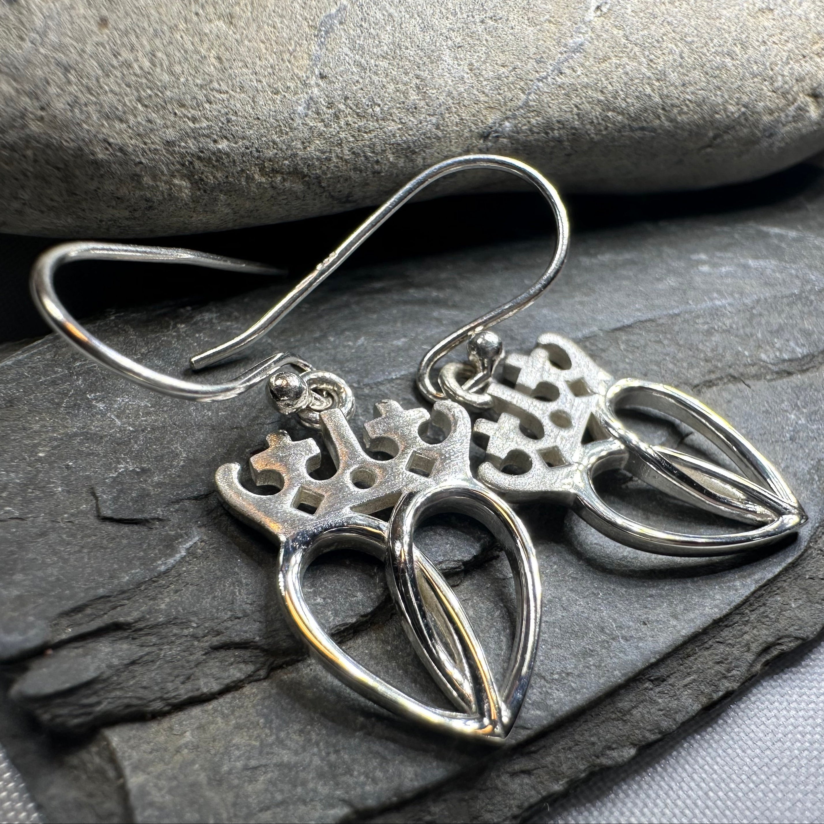 Lady Arieen Scottish Luckenbooth Earrings in Sterling Silver