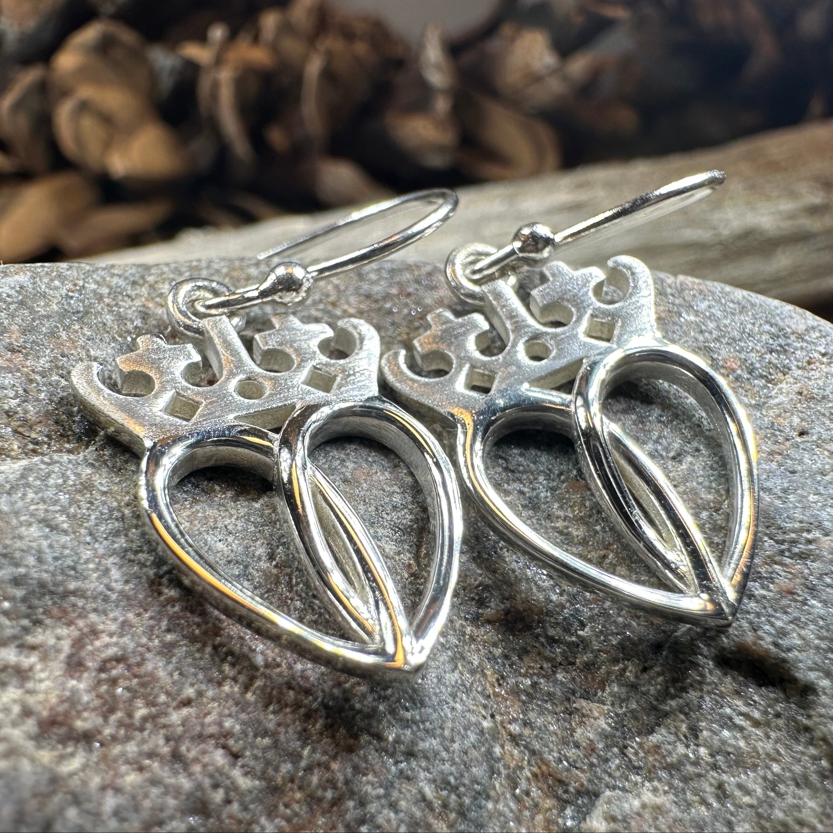 Lady Arieen Scottish Luckenbooth Earrings in Sterling Silver