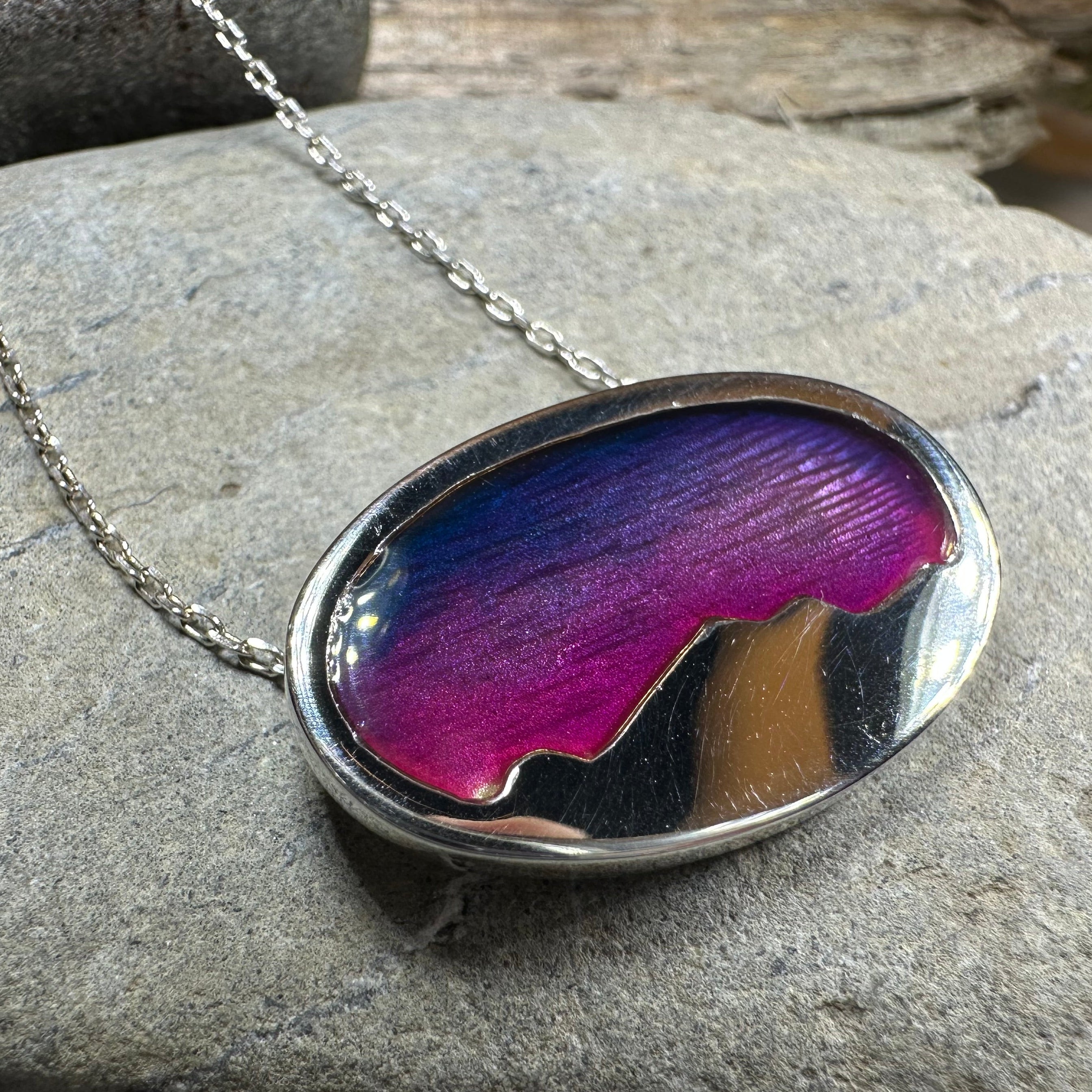 Purple Skies Northern Lights Necklace - Handmade in Scotland