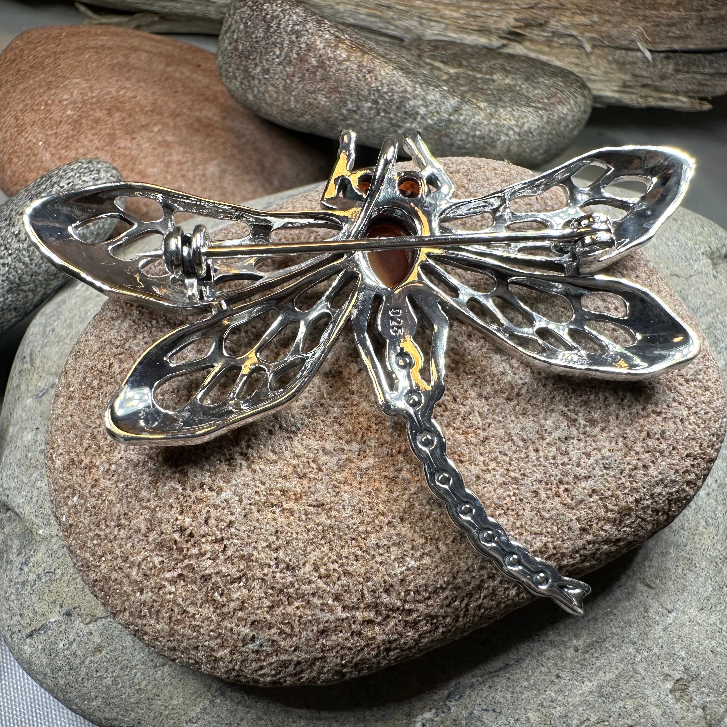 Damsel Dragonfly Marcasite Brooch