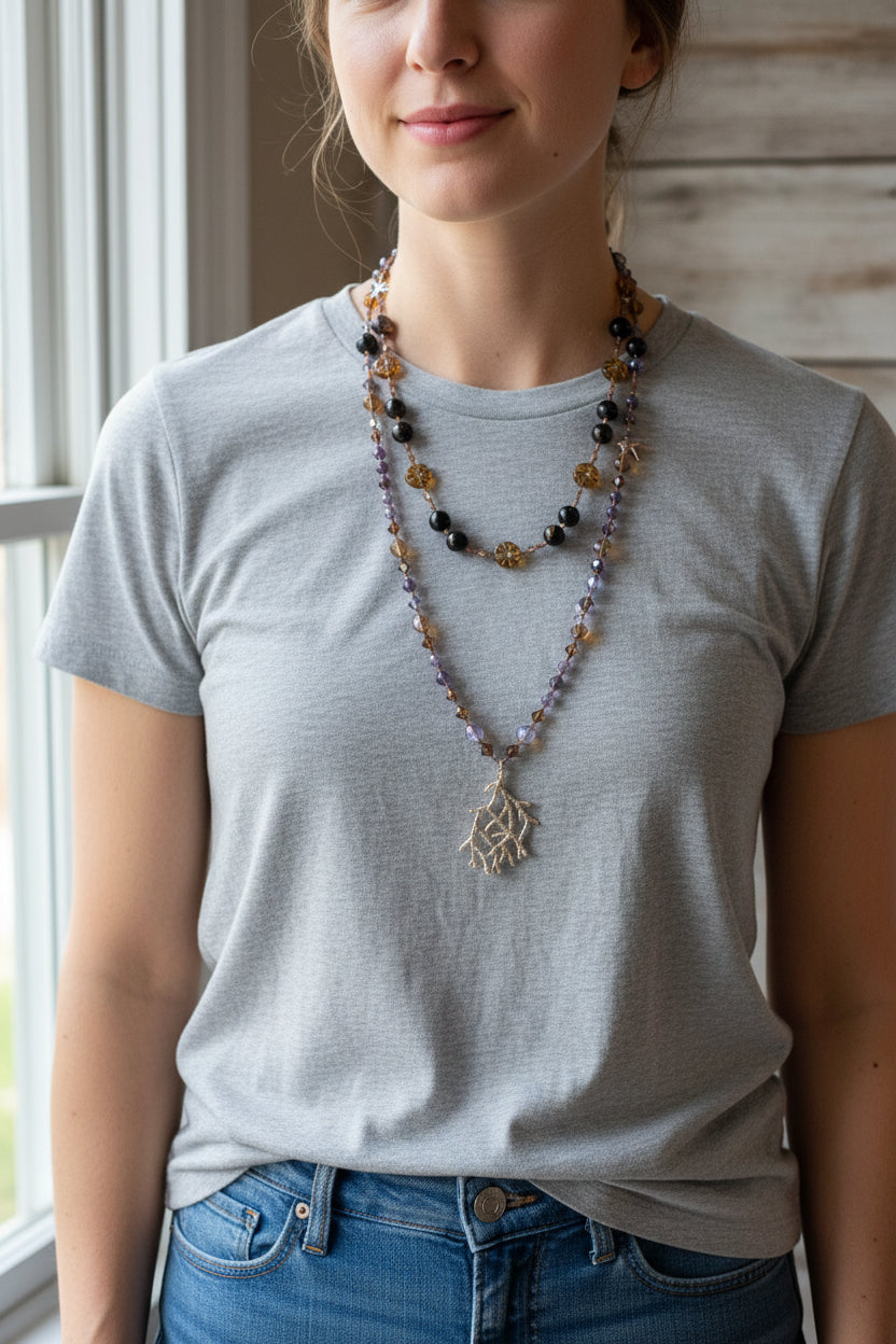 Amethyst Dune Long Necklace