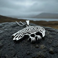Oracle Celtic Raven Necklace in Sterling Silver