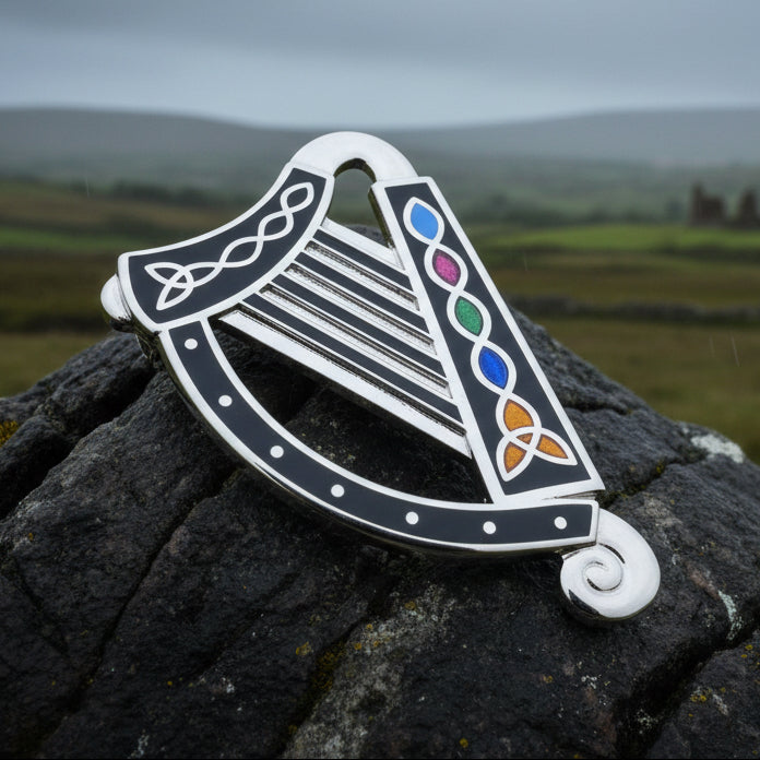 Celtic Harp Brooch