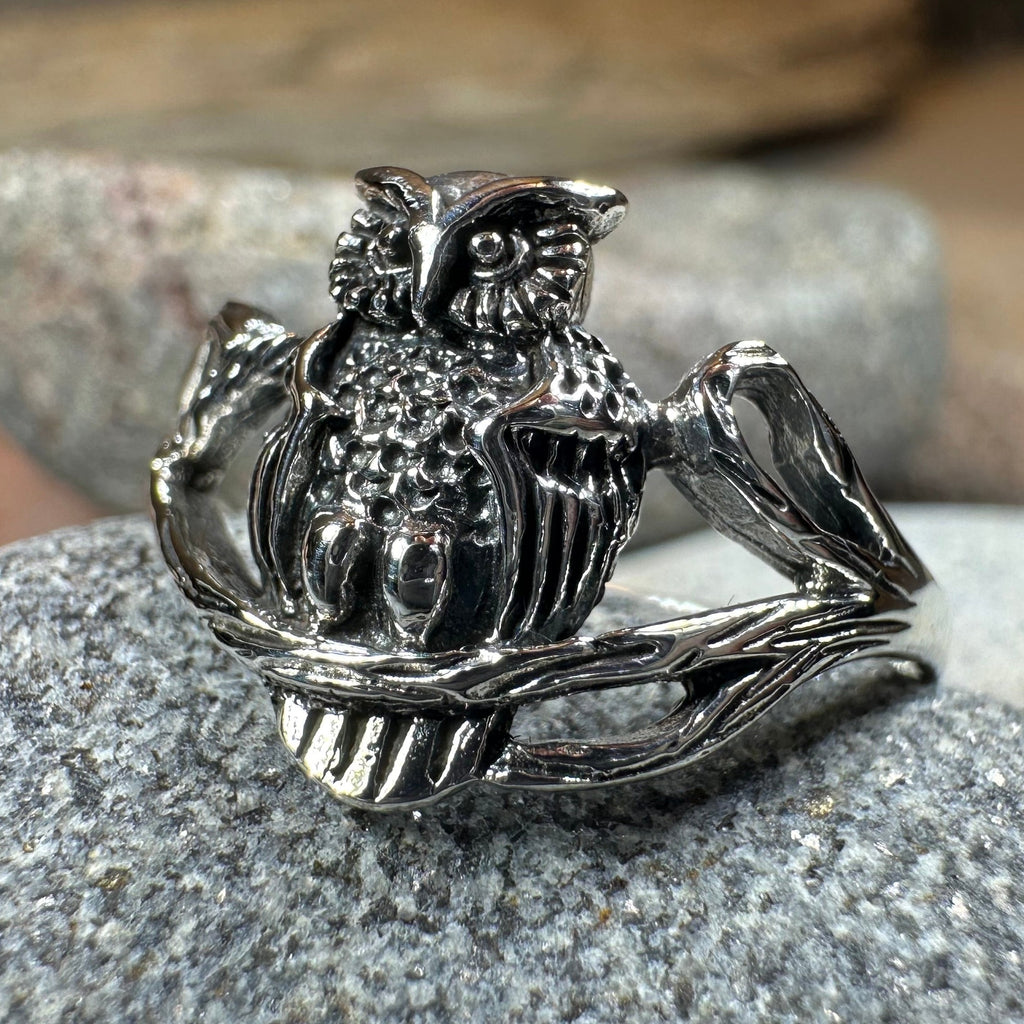 Hollie Owl Ring in Sterling Silver