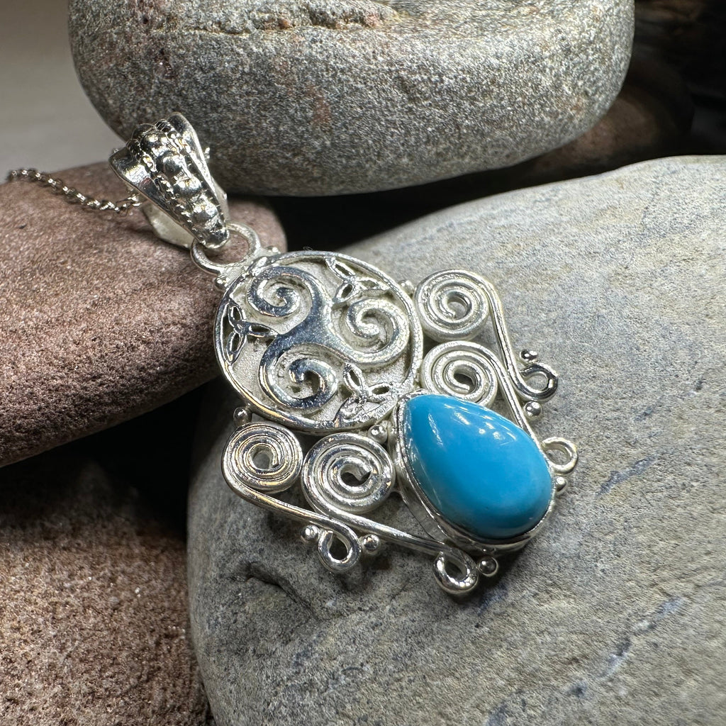 Lyria Celtic Triple Spiral Necklace in Sterling Silver