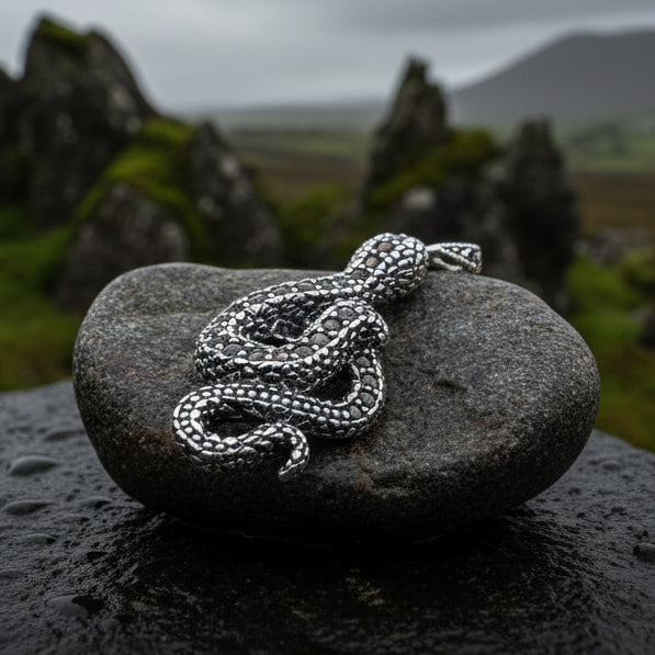 Calantha Marcasite Snake Necklace in Sterling Silver