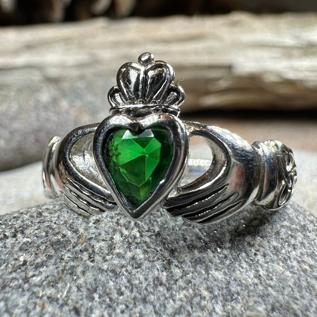 Irish Claddagh Trinity Knot Ring in Sterling Silver