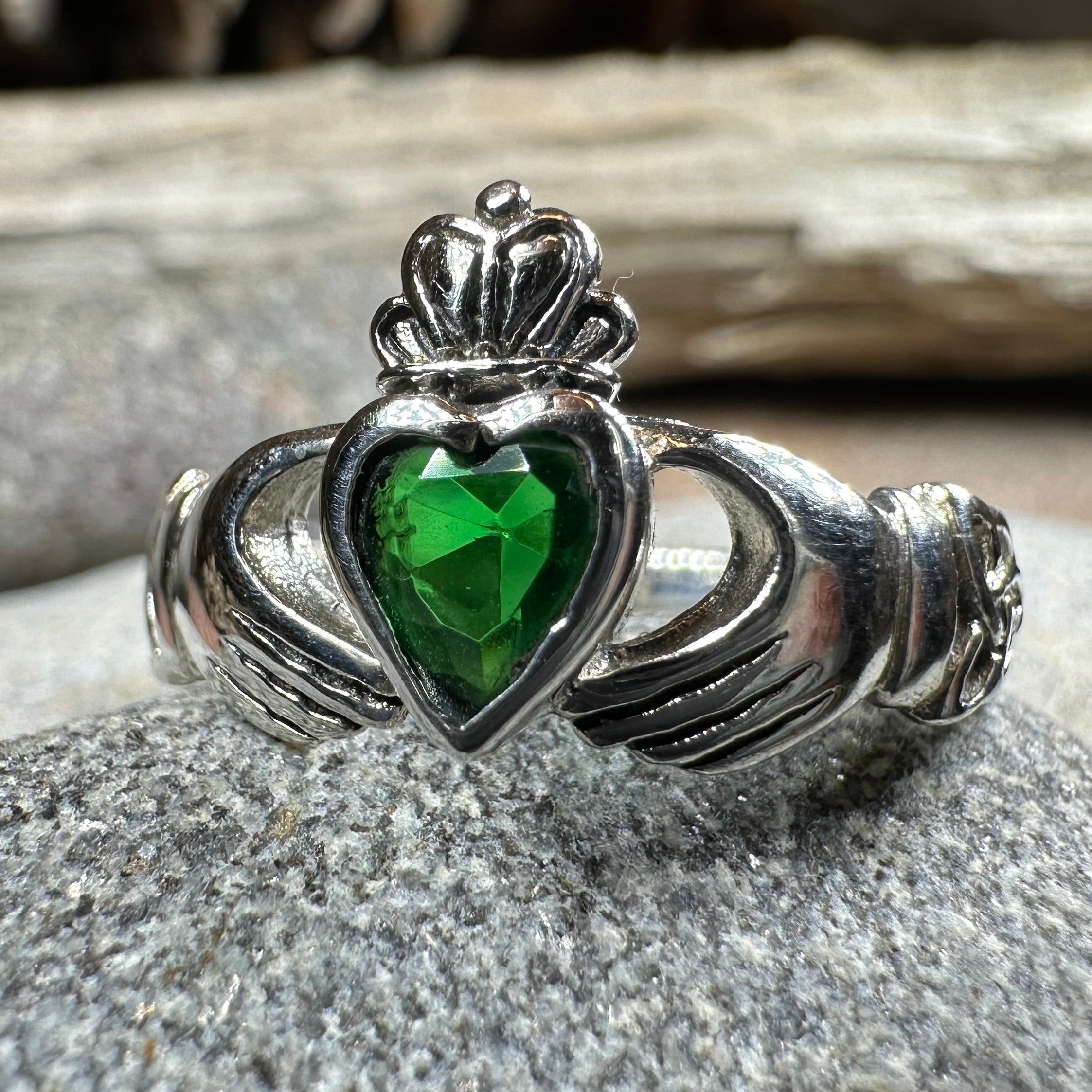 Irish Claddagh Trinity Knot Ring in Sterling Silver
