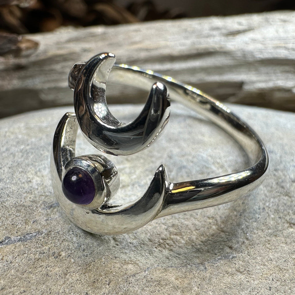 Double Crescent Moon Ring in Sterling Silver