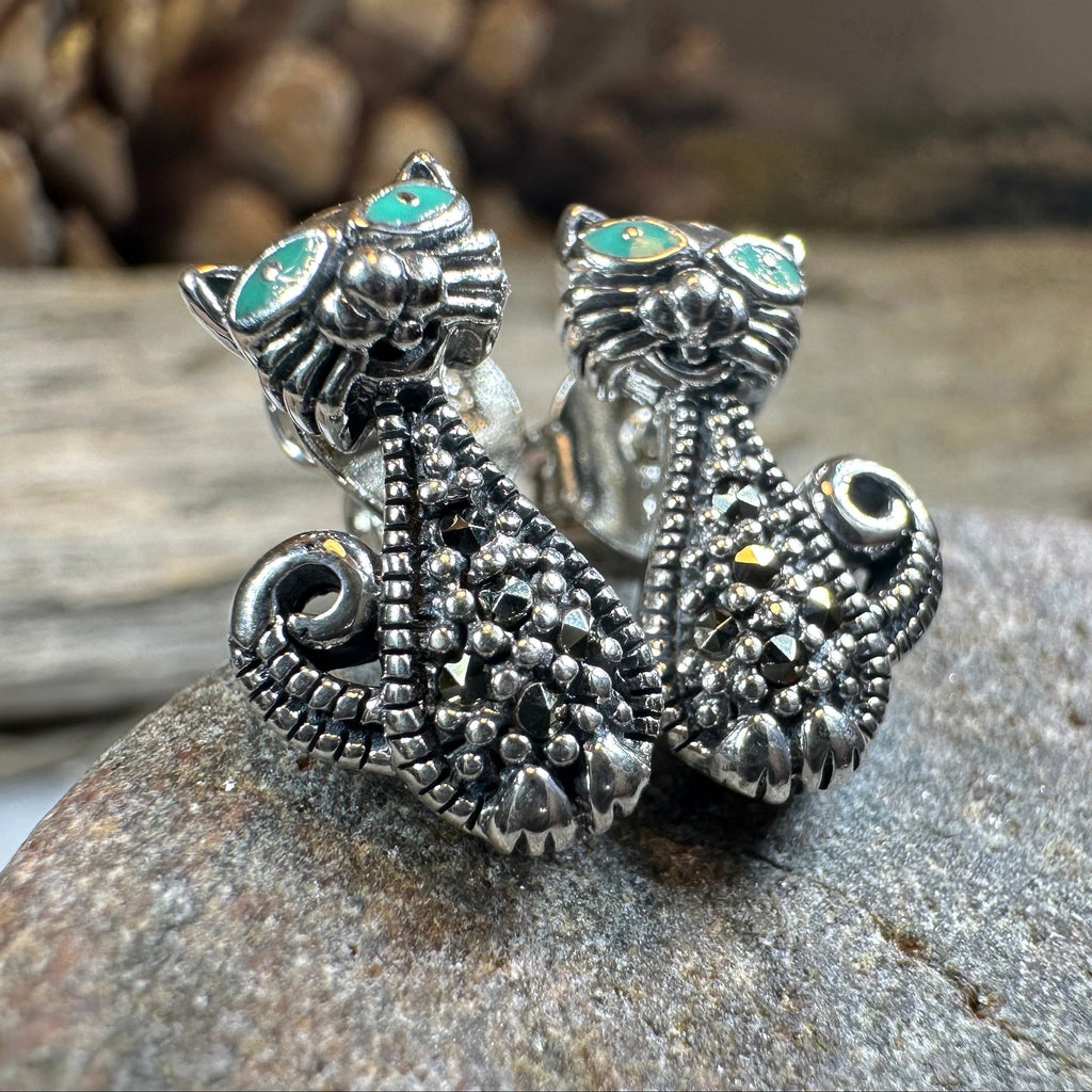 Curious Cat Stud Earrings