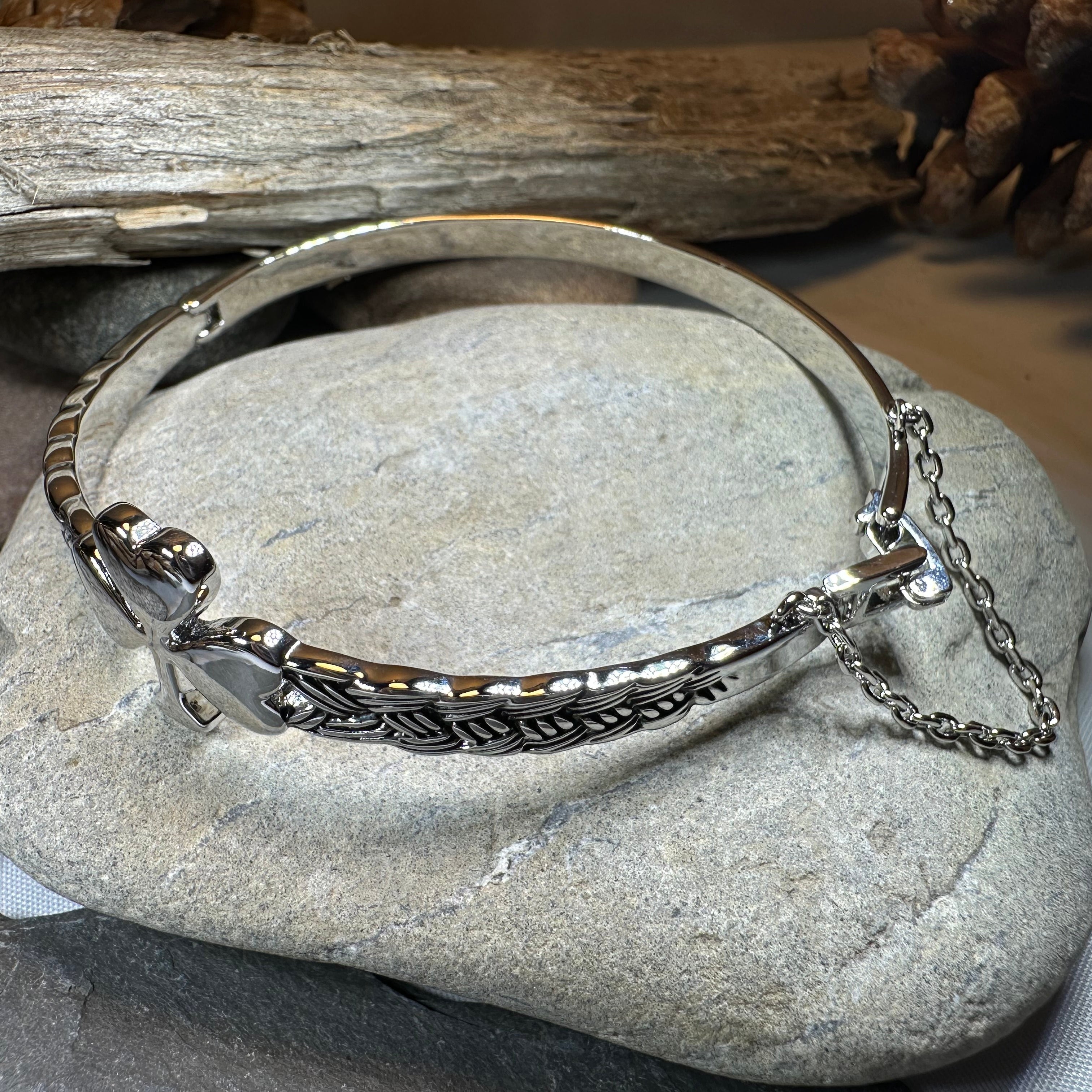 Irish Shamrock Bangle Bracelet