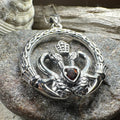 Celtic Swan Claddagh Necklace in Sterling Silver