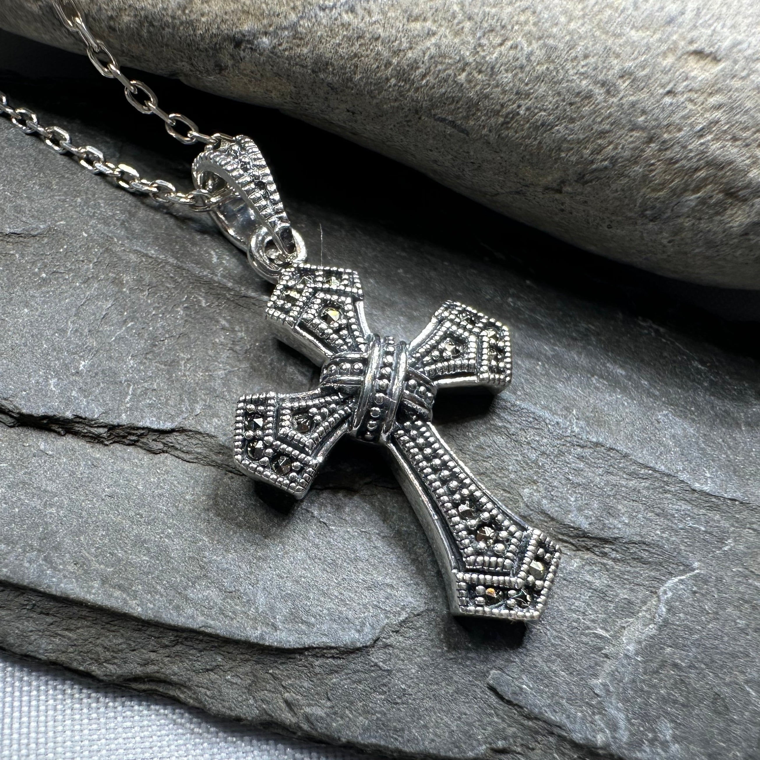 Adain Marcasite Cross Necklace