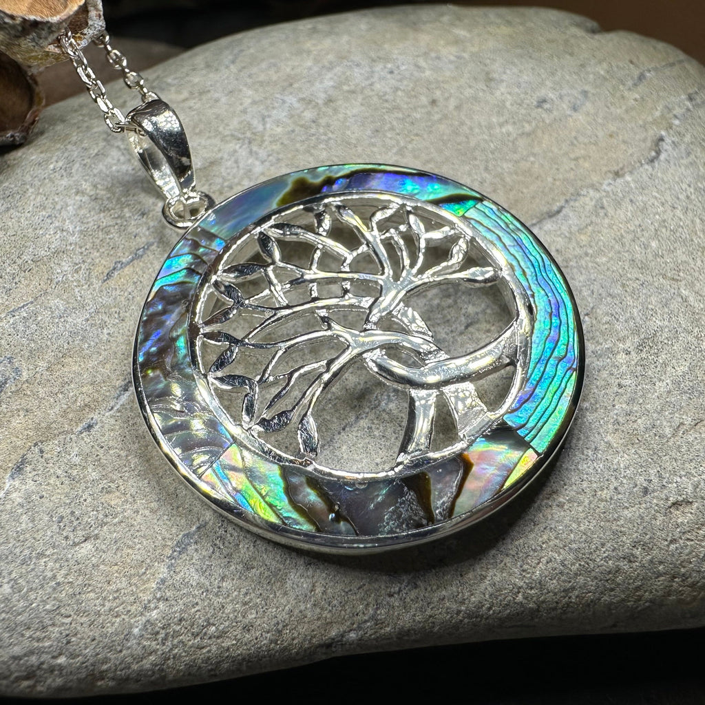 Carmina Tree of Life Shell Necklace in Sterling Silver