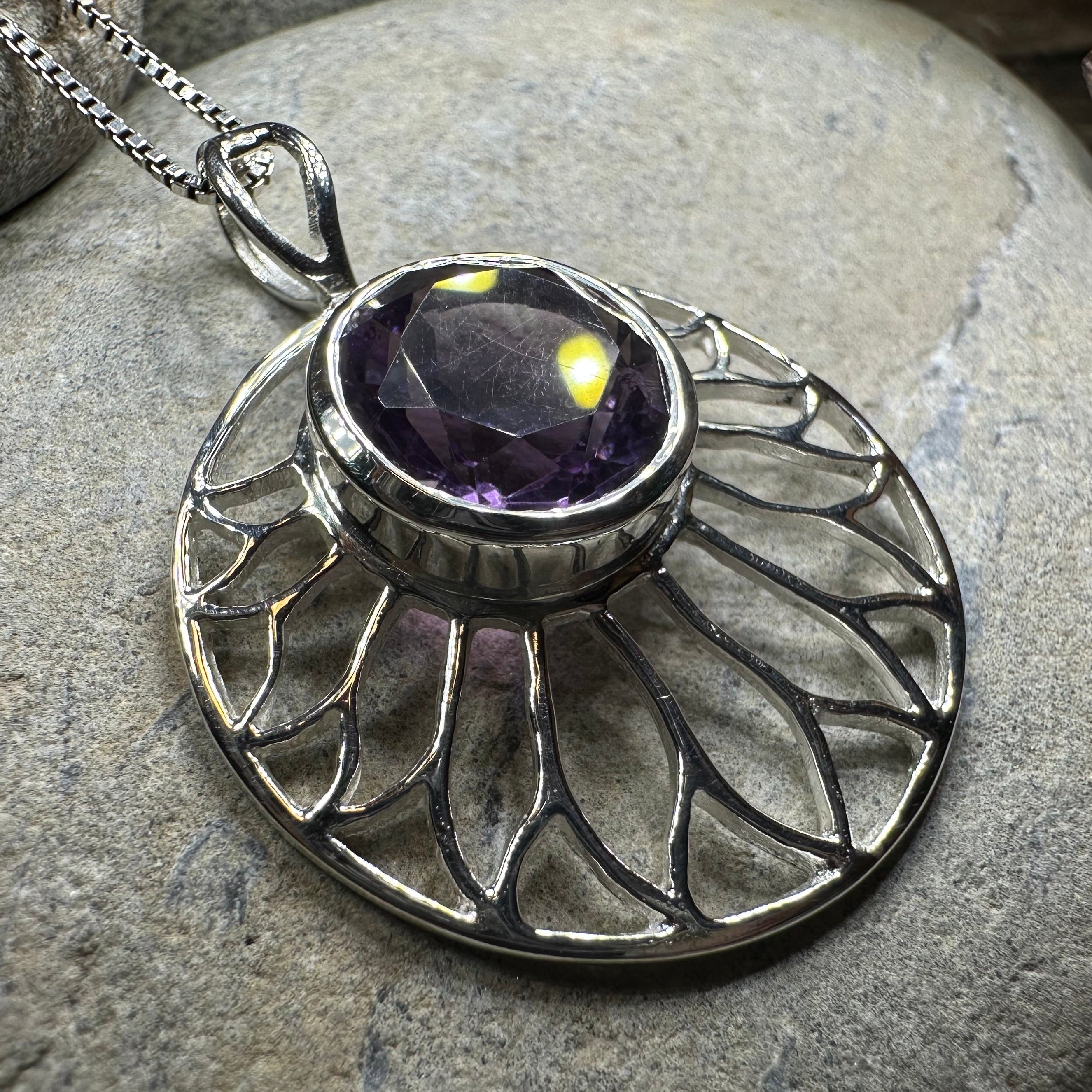 Amethyst Lotus Flower Necklace