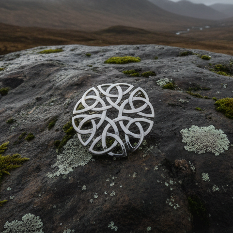 Pewter Trinity Knot Brooch - Handmade in Scotland