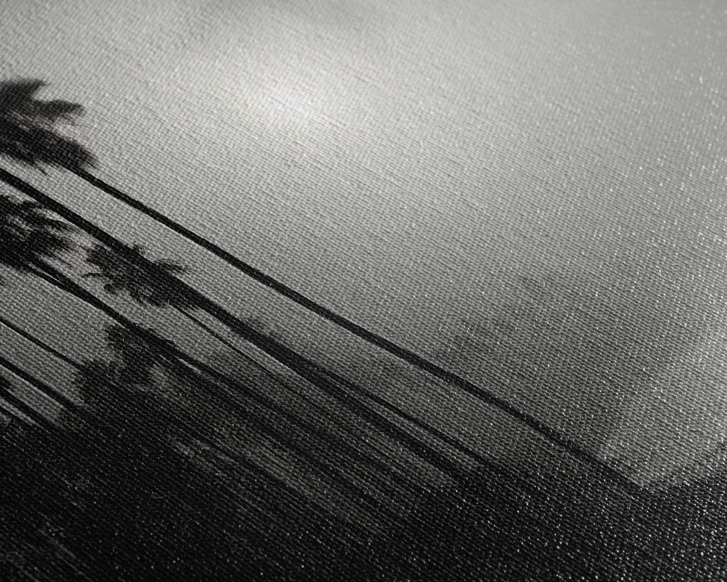 Black And White Florida Rain Storm, Framed Canvas Print, Liminal Art, Liminal Spaces, Framed Wall Art, Office Decor, Dark Moody Art