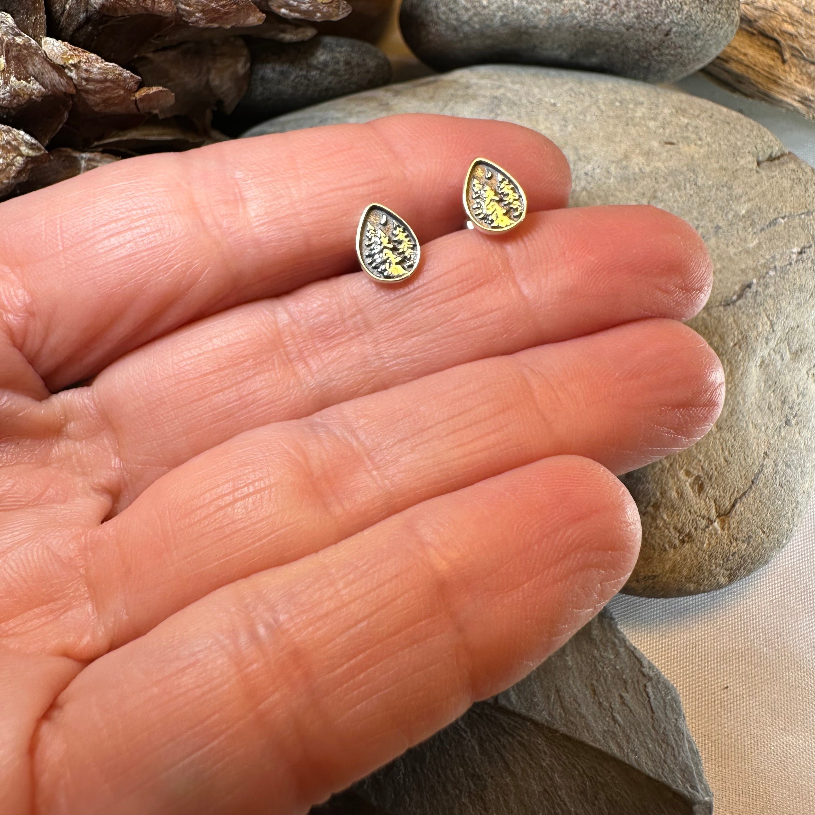 Deep Forest Pine Tree Stud Earrings