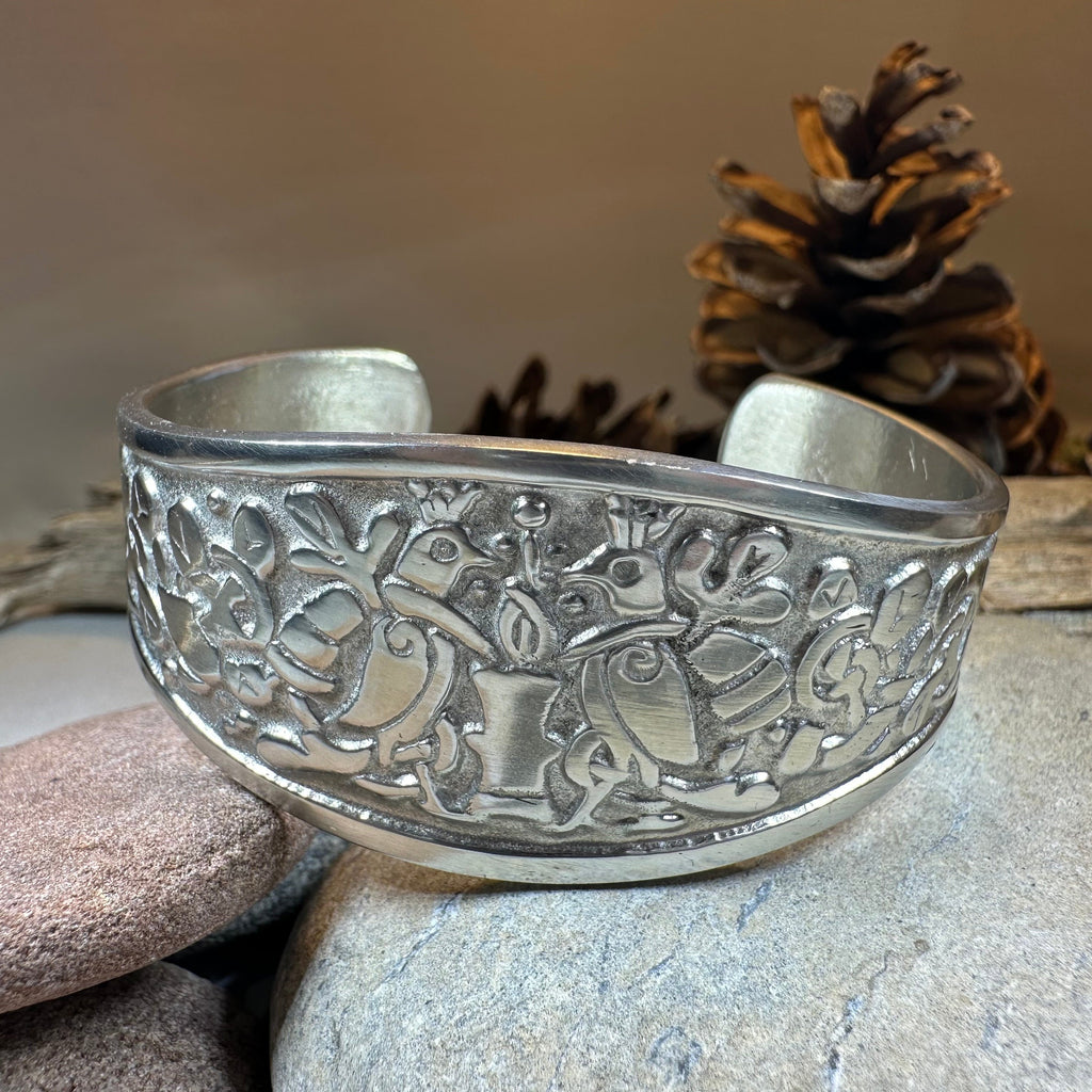 Celtic Love Birds Cuff Bracelet - Handmade in Scotland