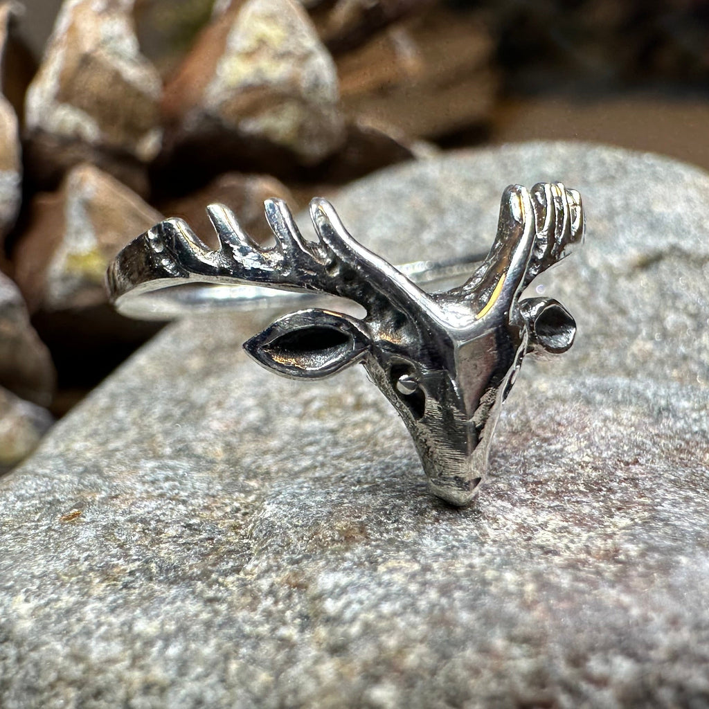 Celtic Stag Ring in Sterling Silver
