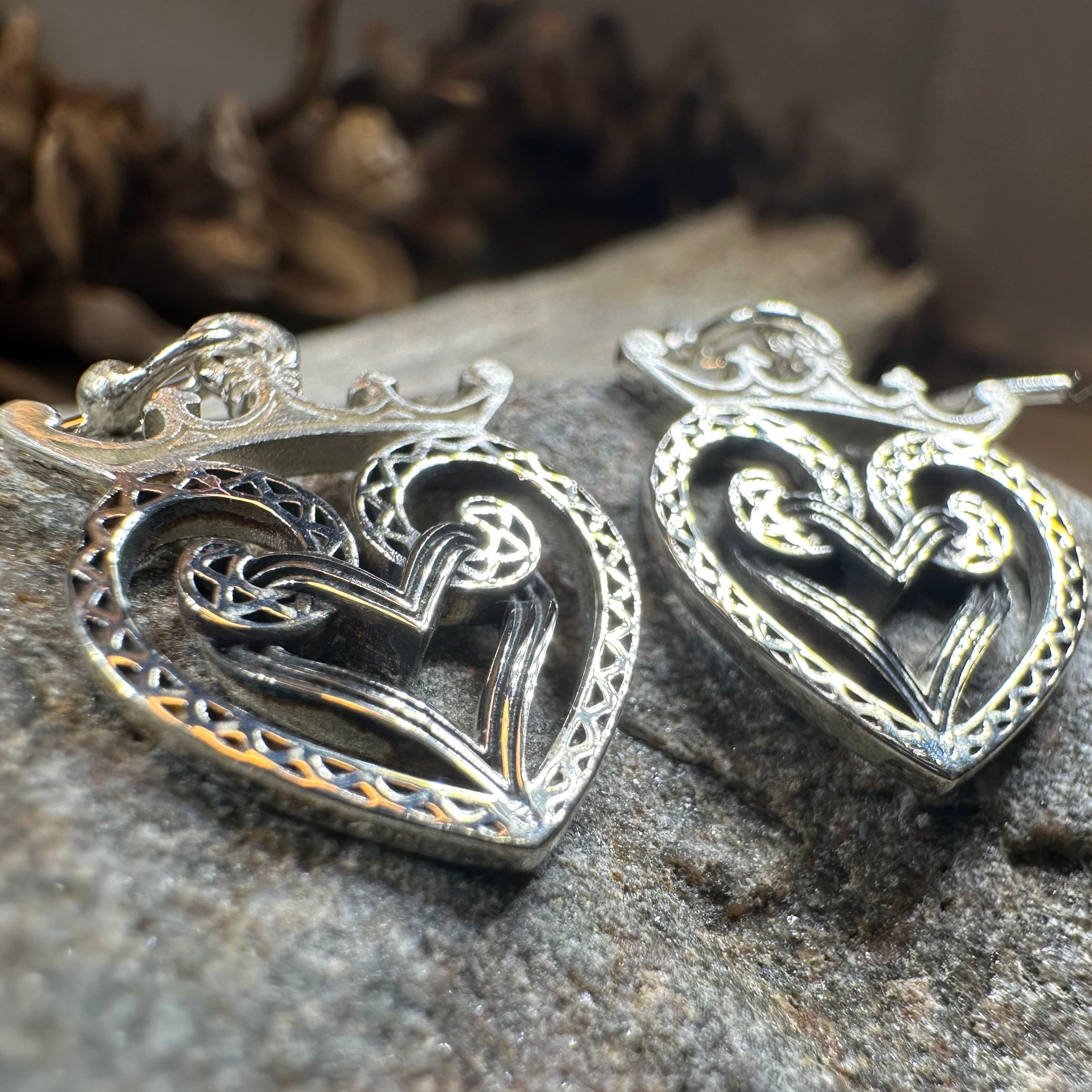 Lady of Skye Scottish Luckenbooth Earrings in Sterling Silver