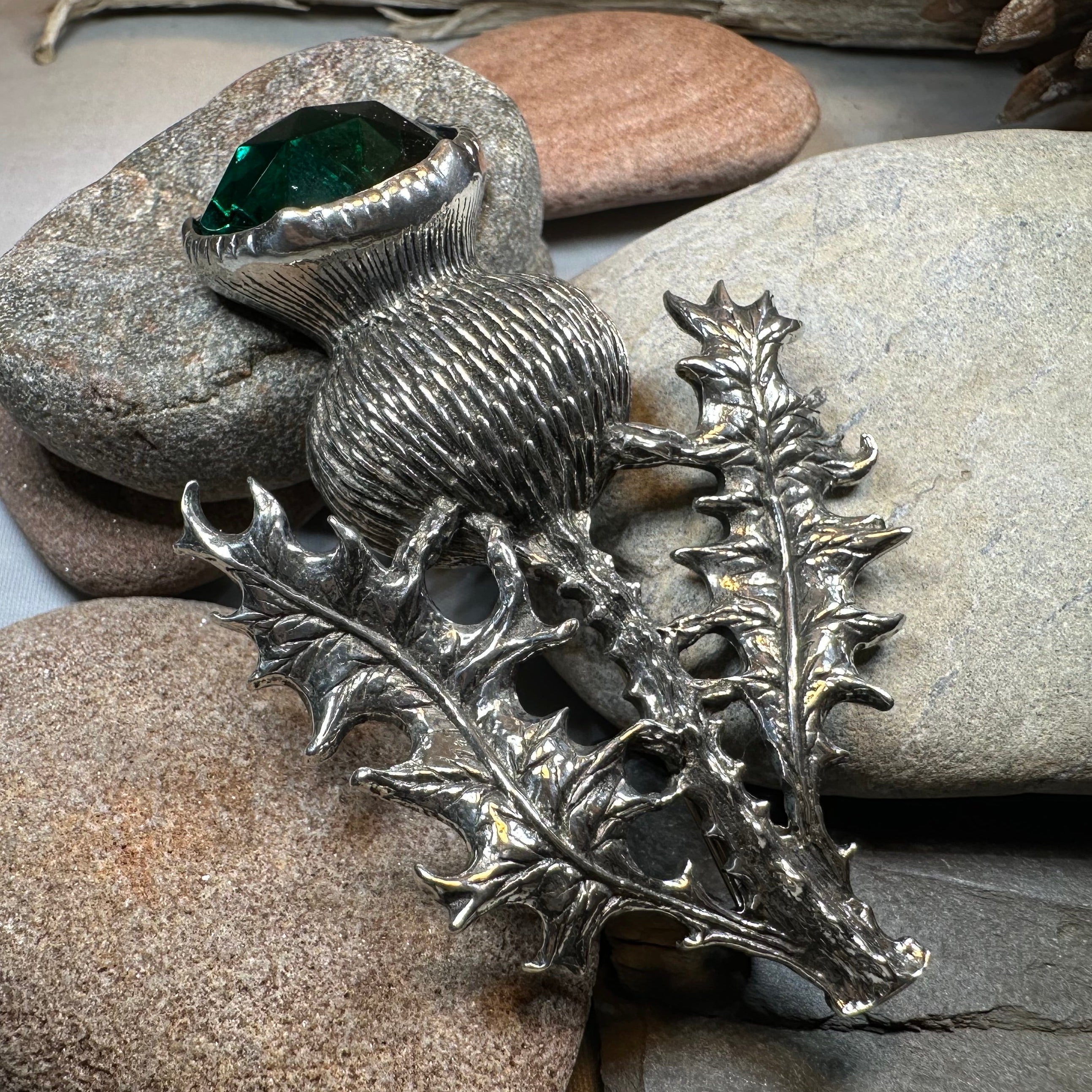 Bold Scottish Thistle Brooch