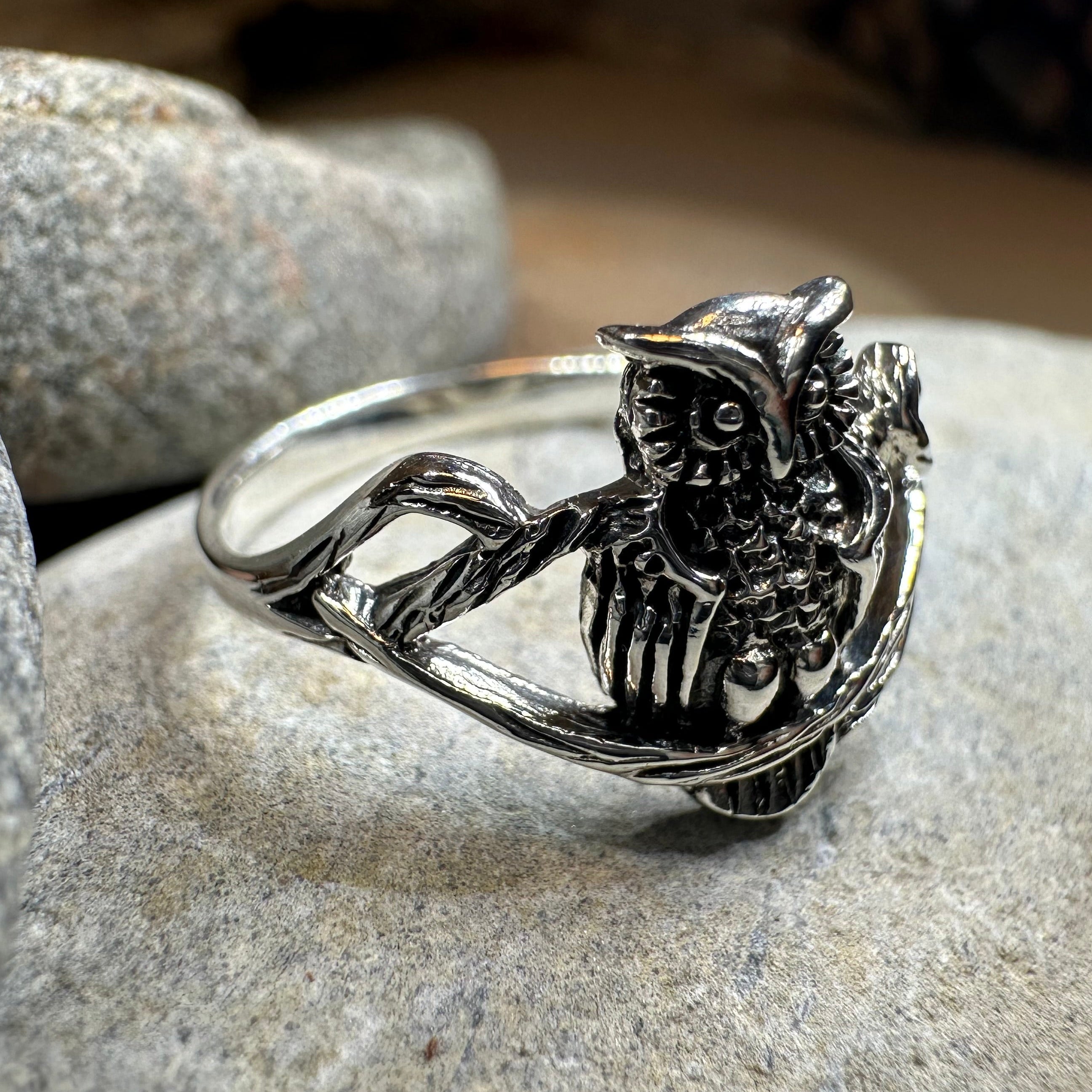 Hollie Owl Ring in Sterling Silver