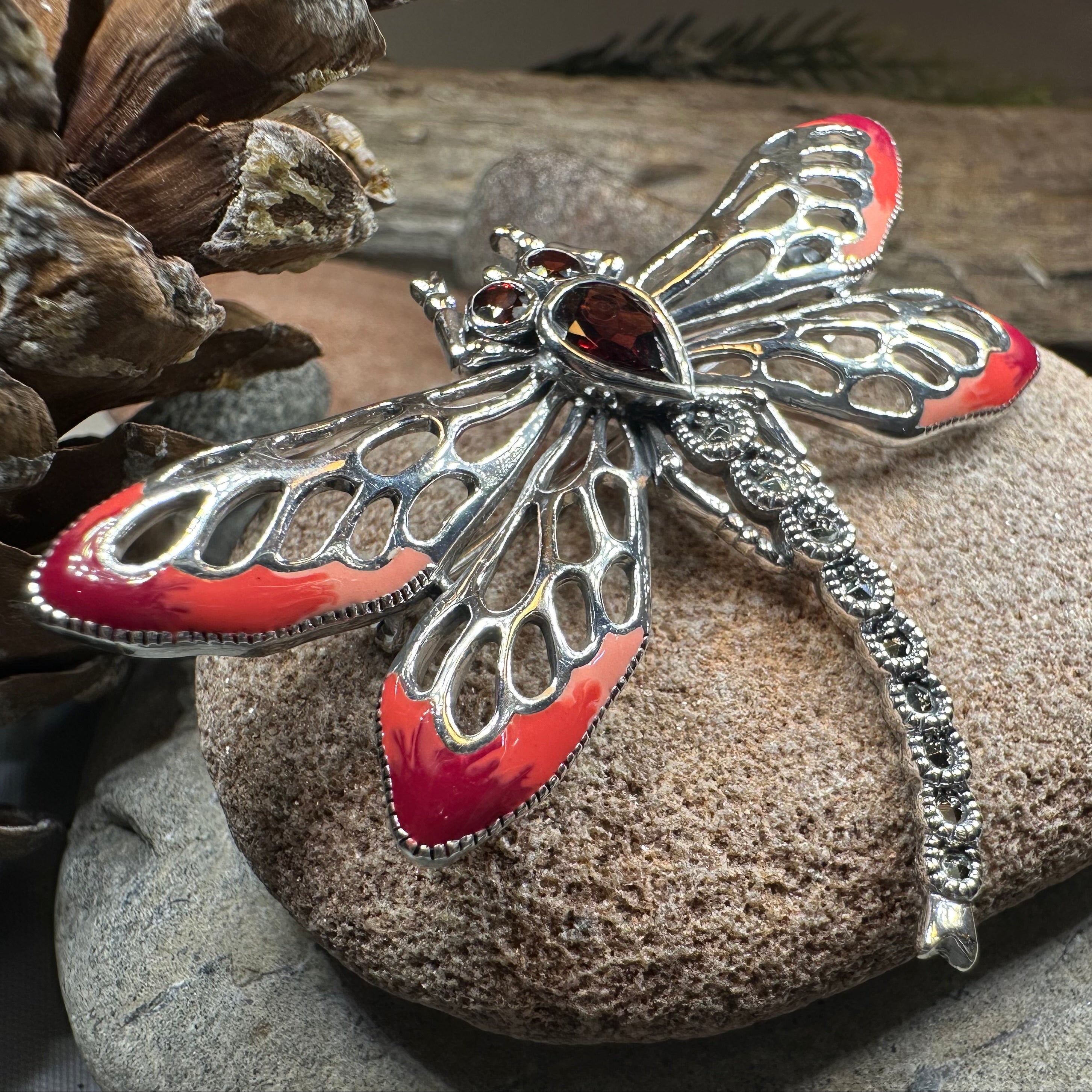 Damsel Dragonfly Marcasite Brooch