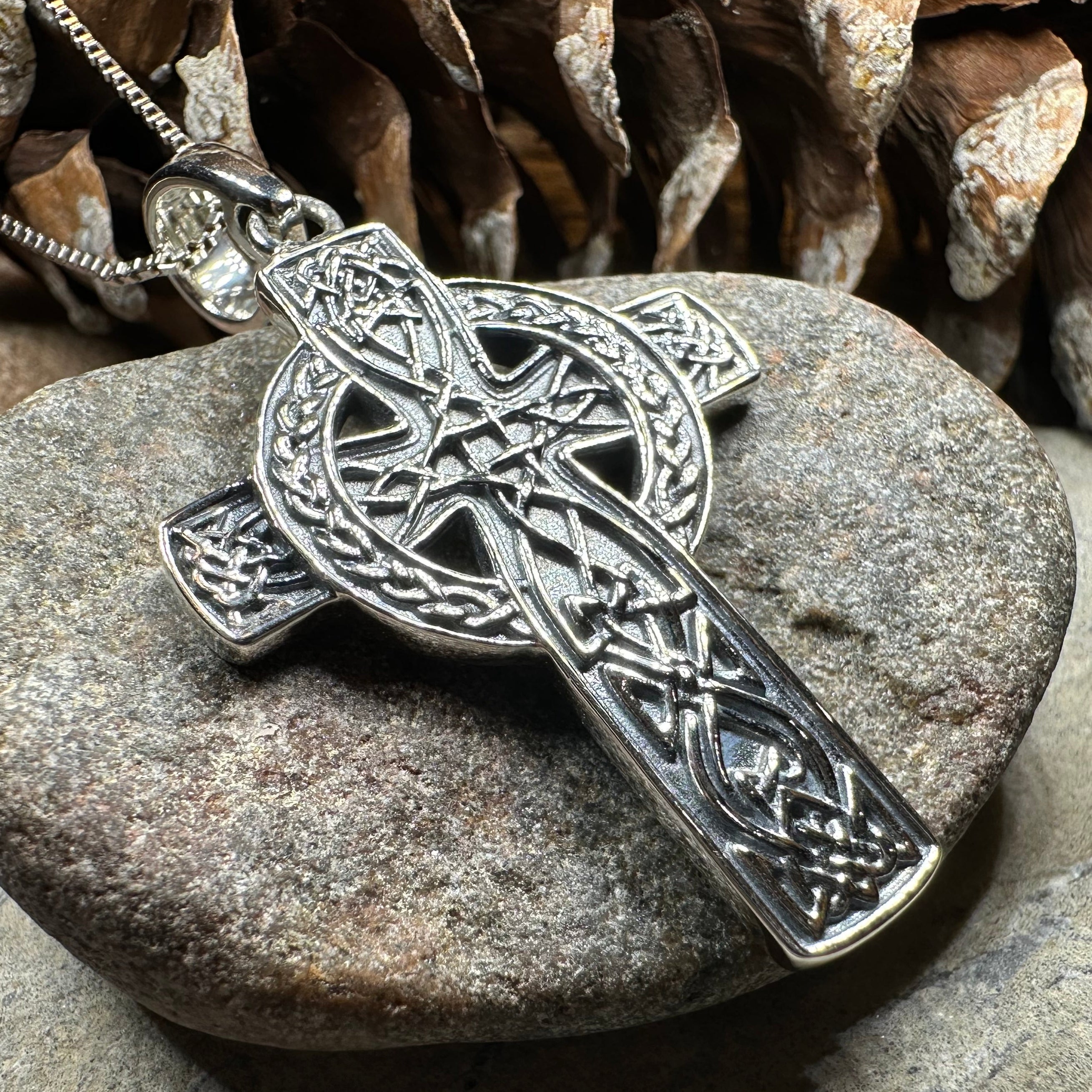 Grant Celtic Cross Necklace in Sterling Silver