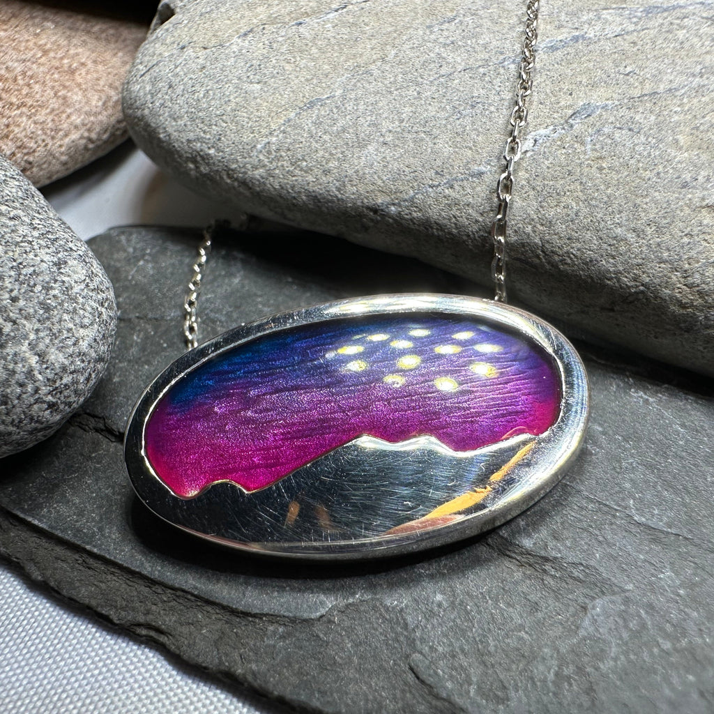 Purple Skies Northern Lights Necklace - Handmade in Scotland