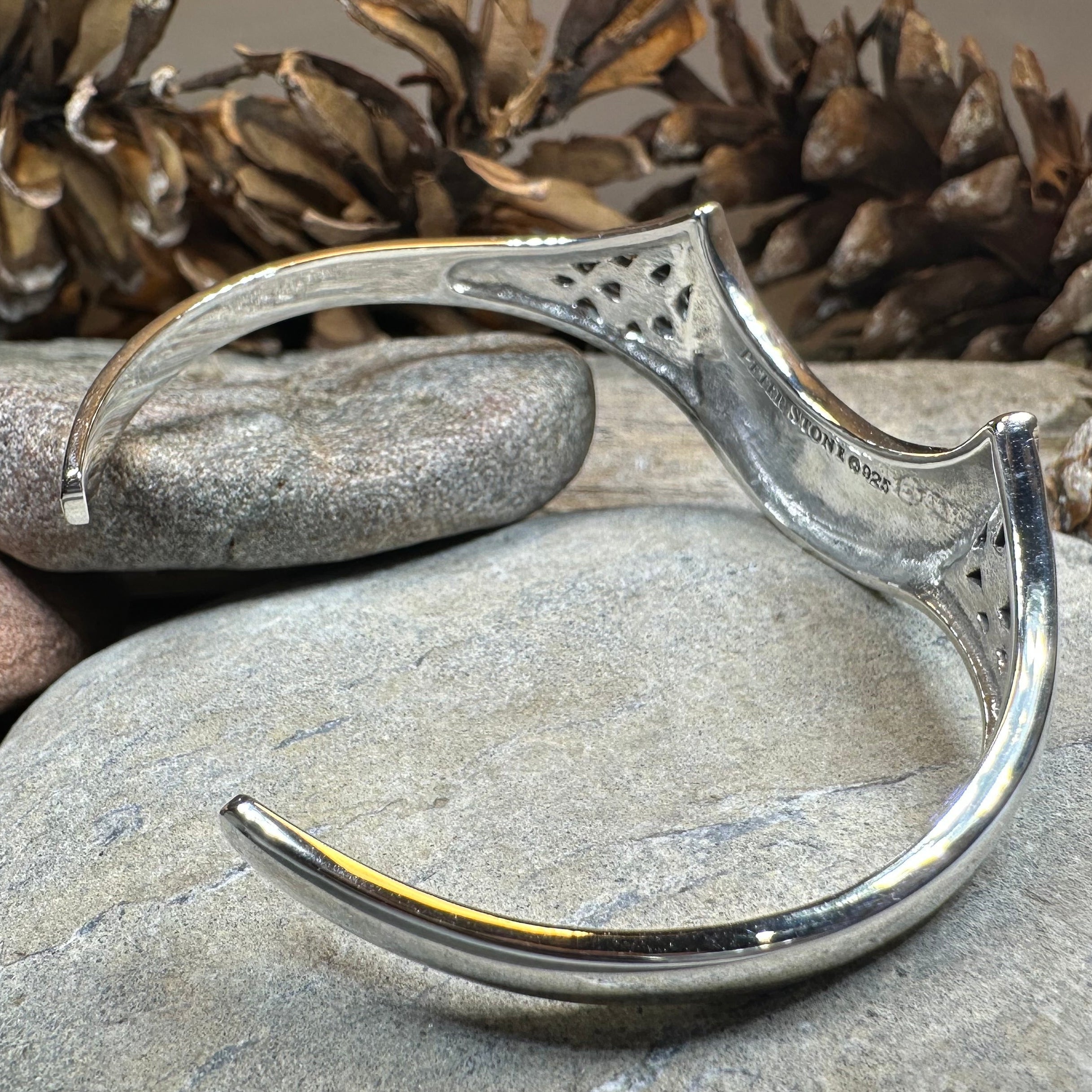 Lucina Celtic Moon Cuff Bracelet in Sterling Silver