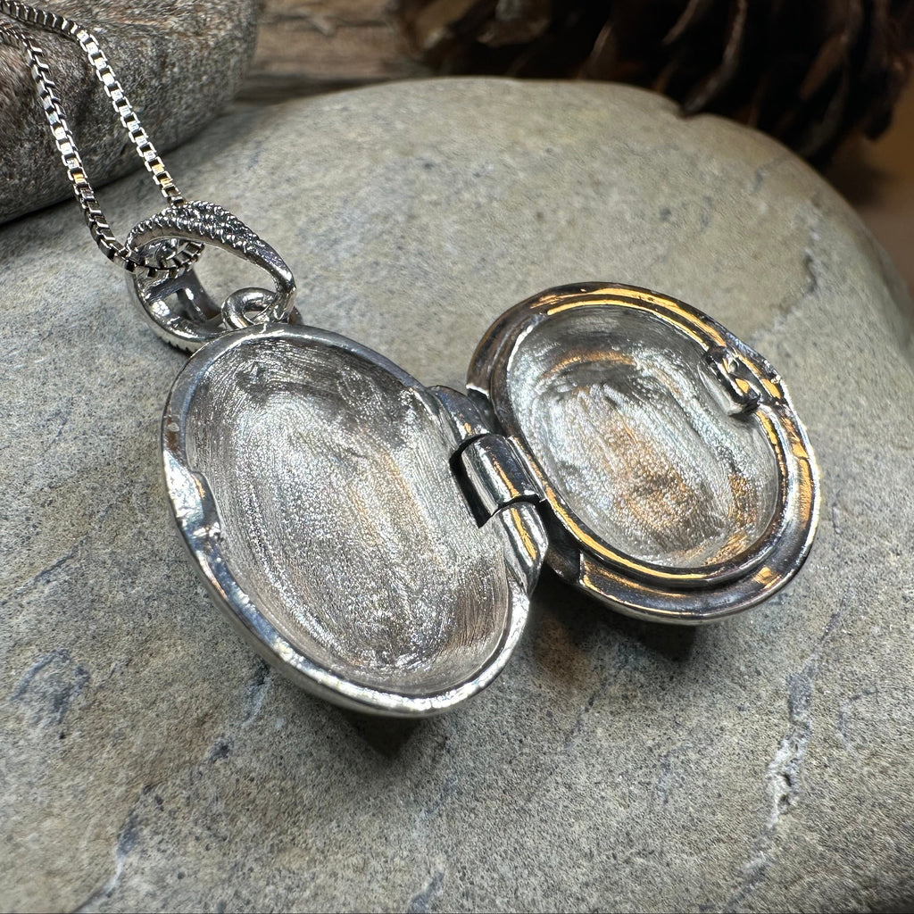 Florent Classic Oval Marcasite Locket Necklace