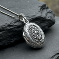 Florent Classic Oval Marcasite Locket Necklace