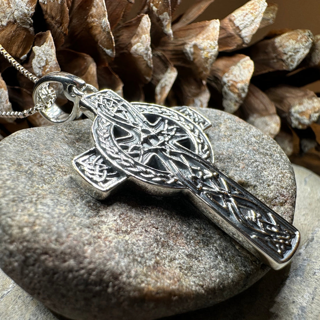 Grant Celtic Cross Necklace in Sterling Silver