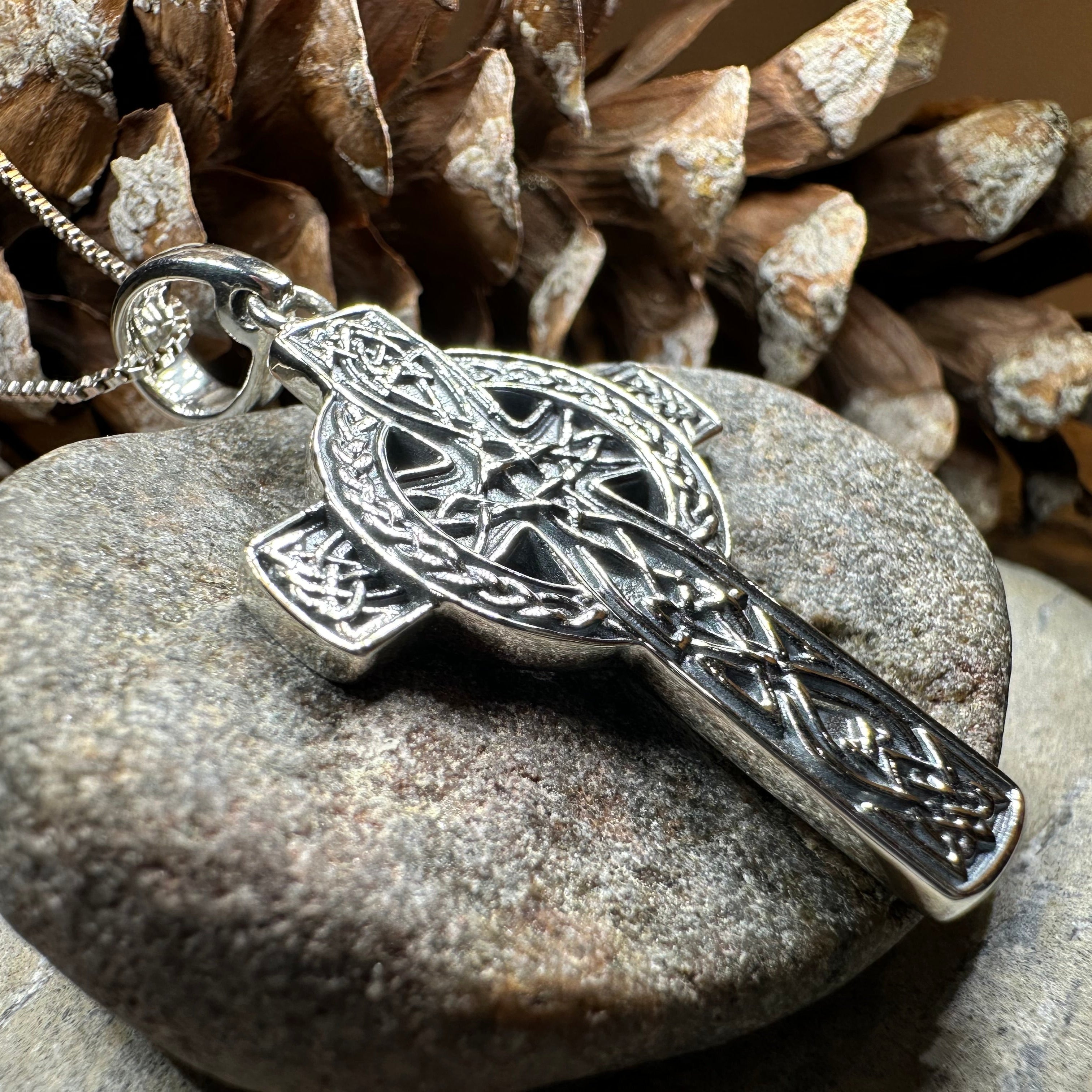 Grant Celtic Cross Necklace in Sterling Silver