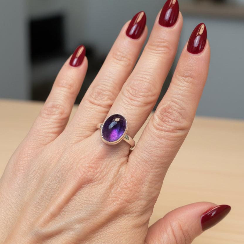 Dusky Dawn Amethyst Ring in Sterling Silver