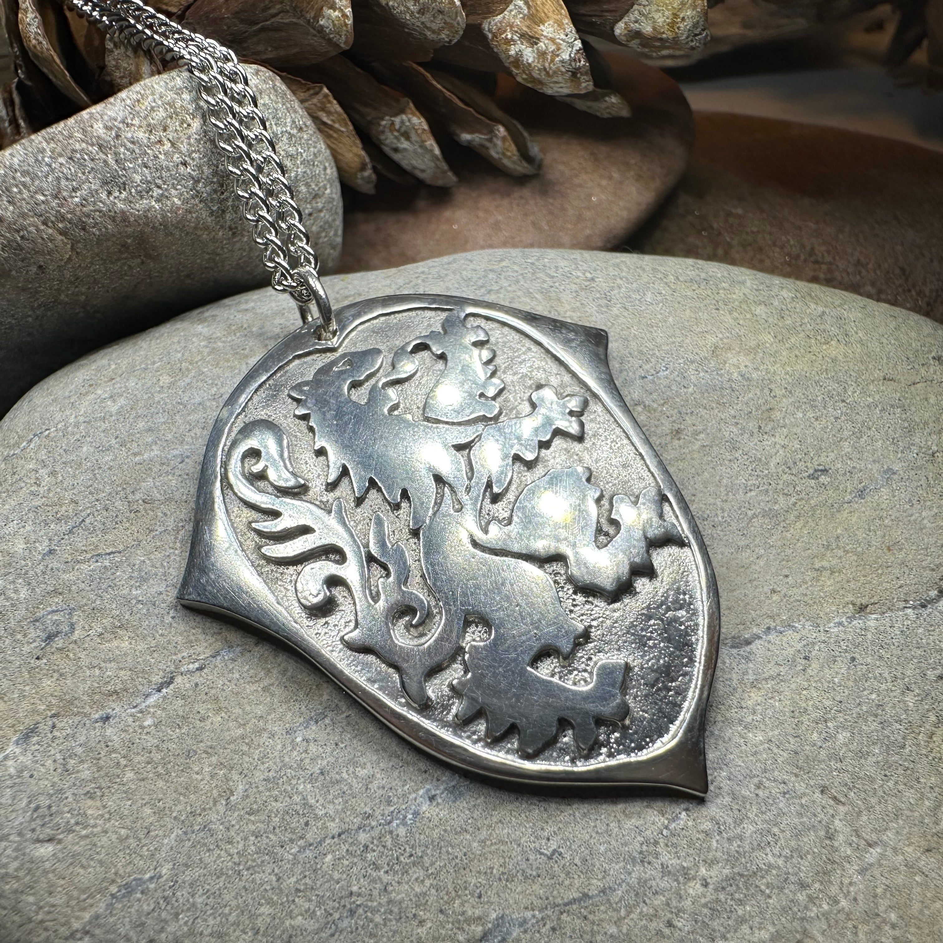Pewter Lion of Scotland Necklace - Handmade in Scotland