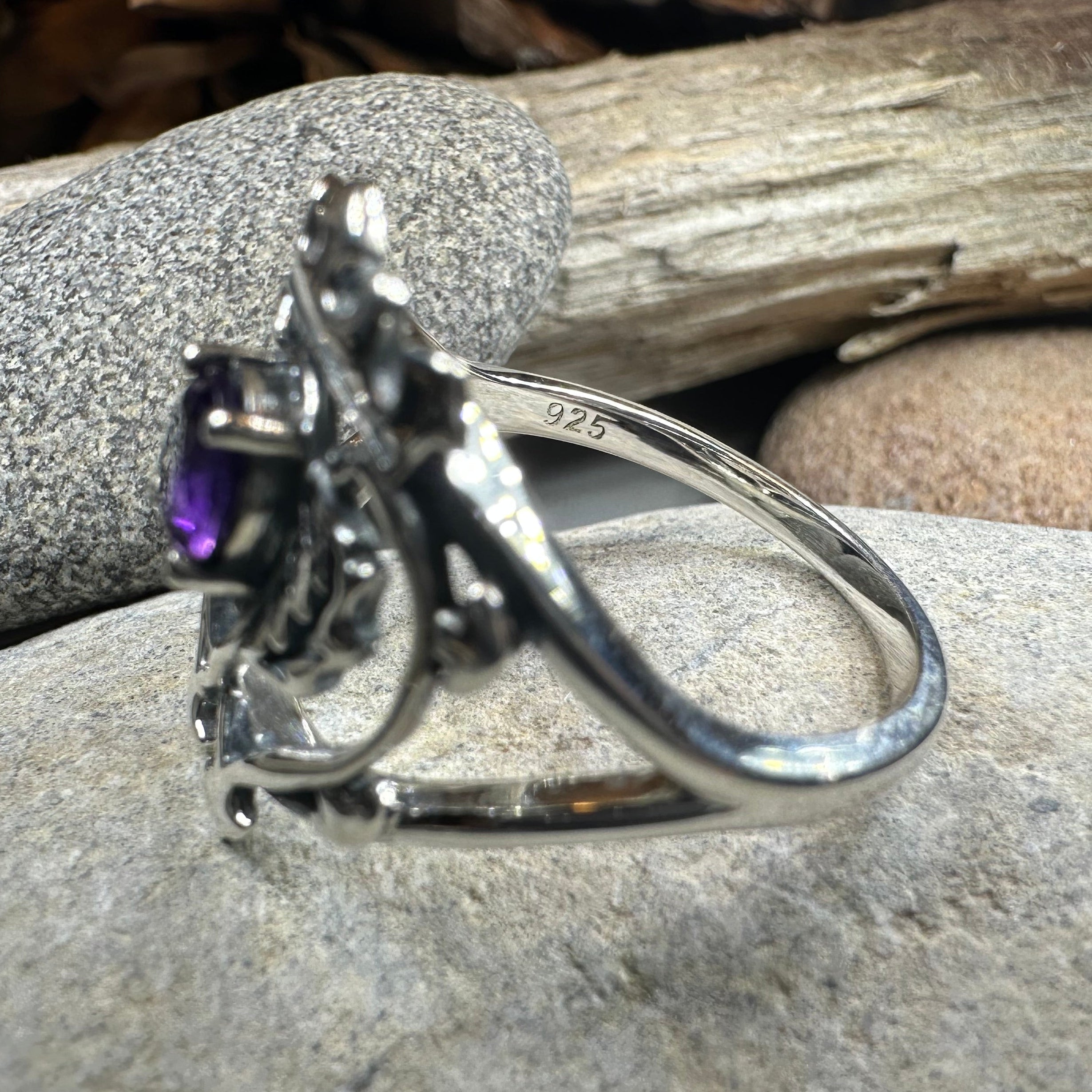 Dedication Scottish Luckenbooth Amethyst Ring in Sterling Silver