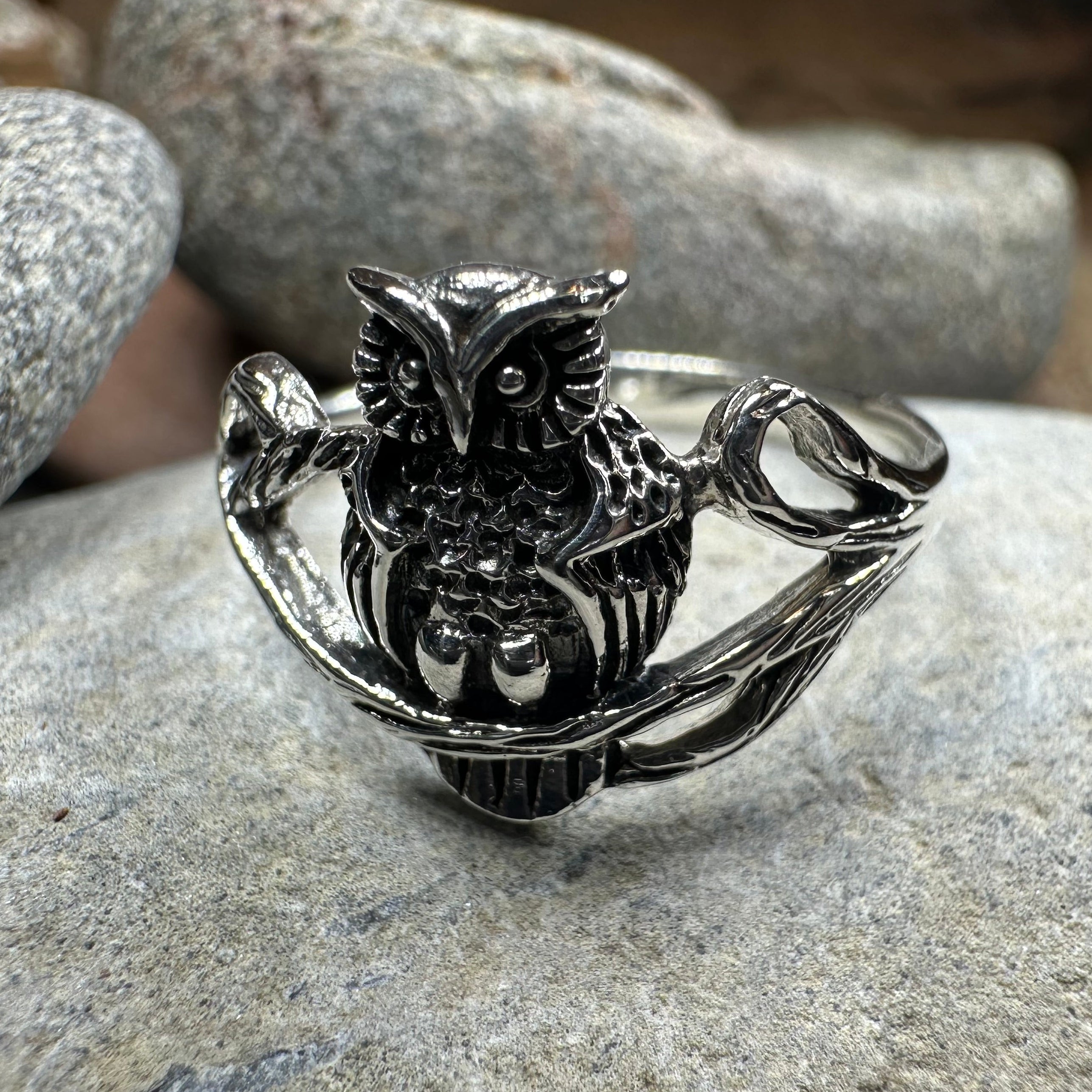Hollie Owl Ring in Sterling Silver