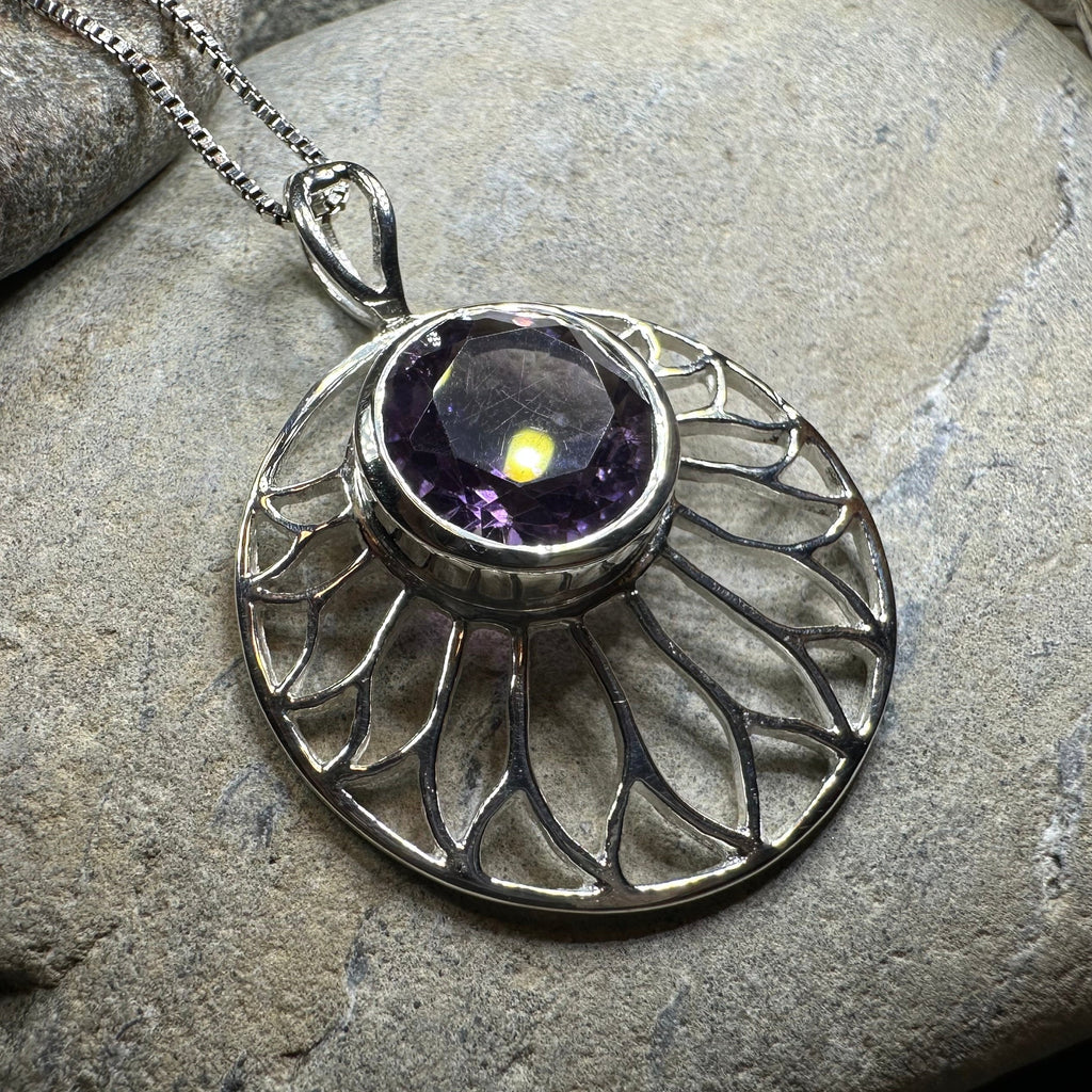 Amethyst Lotus Flower Necklace