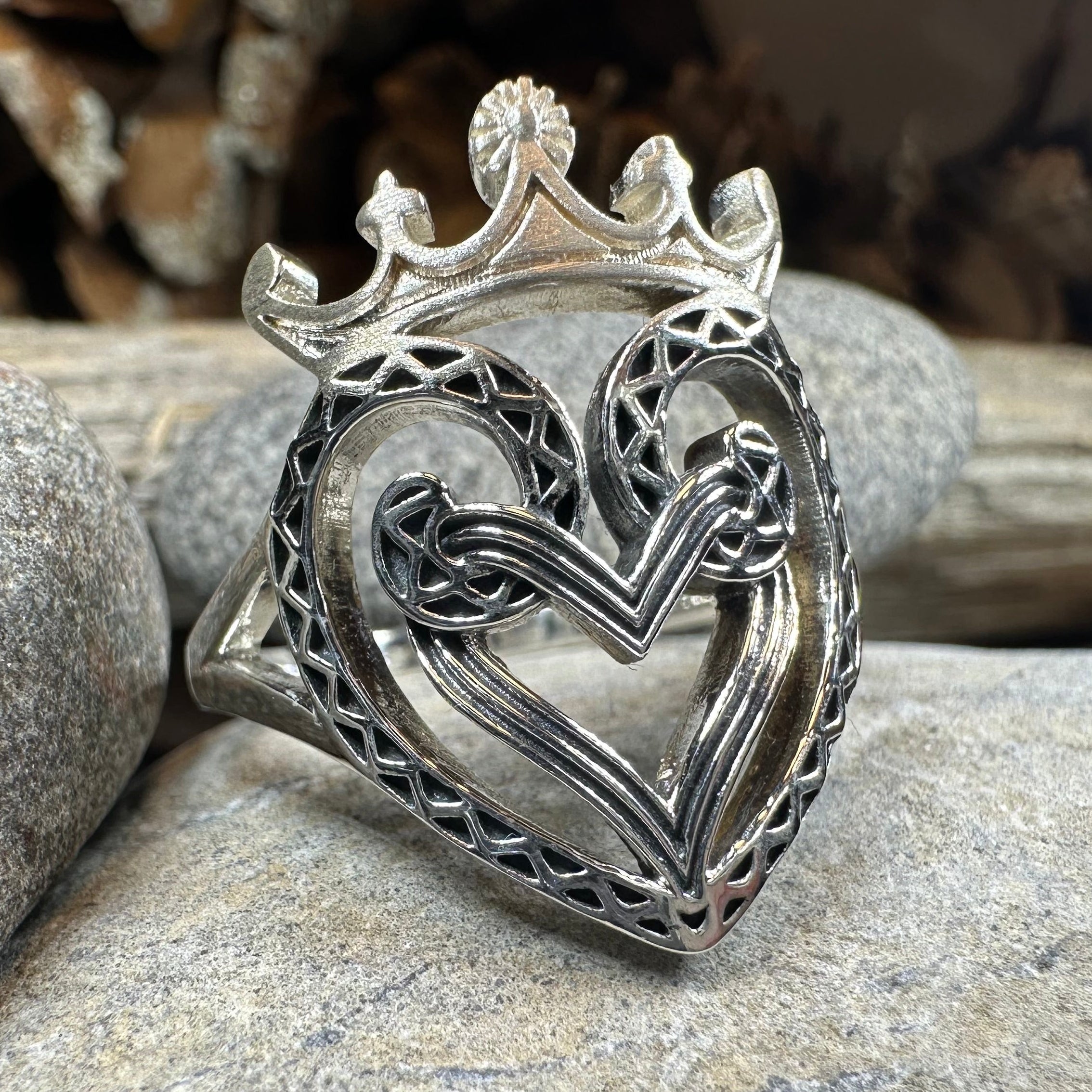 Lady of Skye Scottish Luckenbooth Ring in Sterling Silver