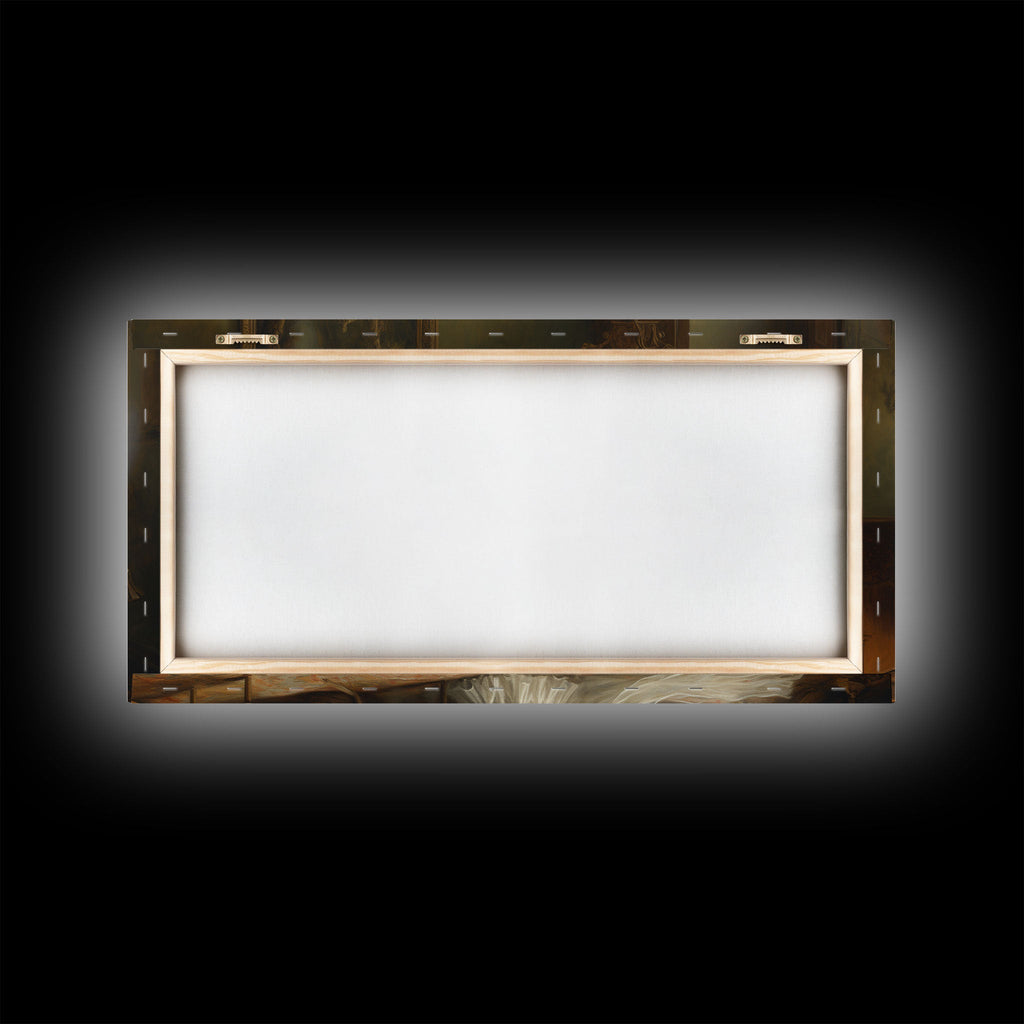 Sheet Ghost Wall Art, Framed Canvas Print, halloween decor, Halloween wall art,  ghost print, dark academia, victorian oil painting