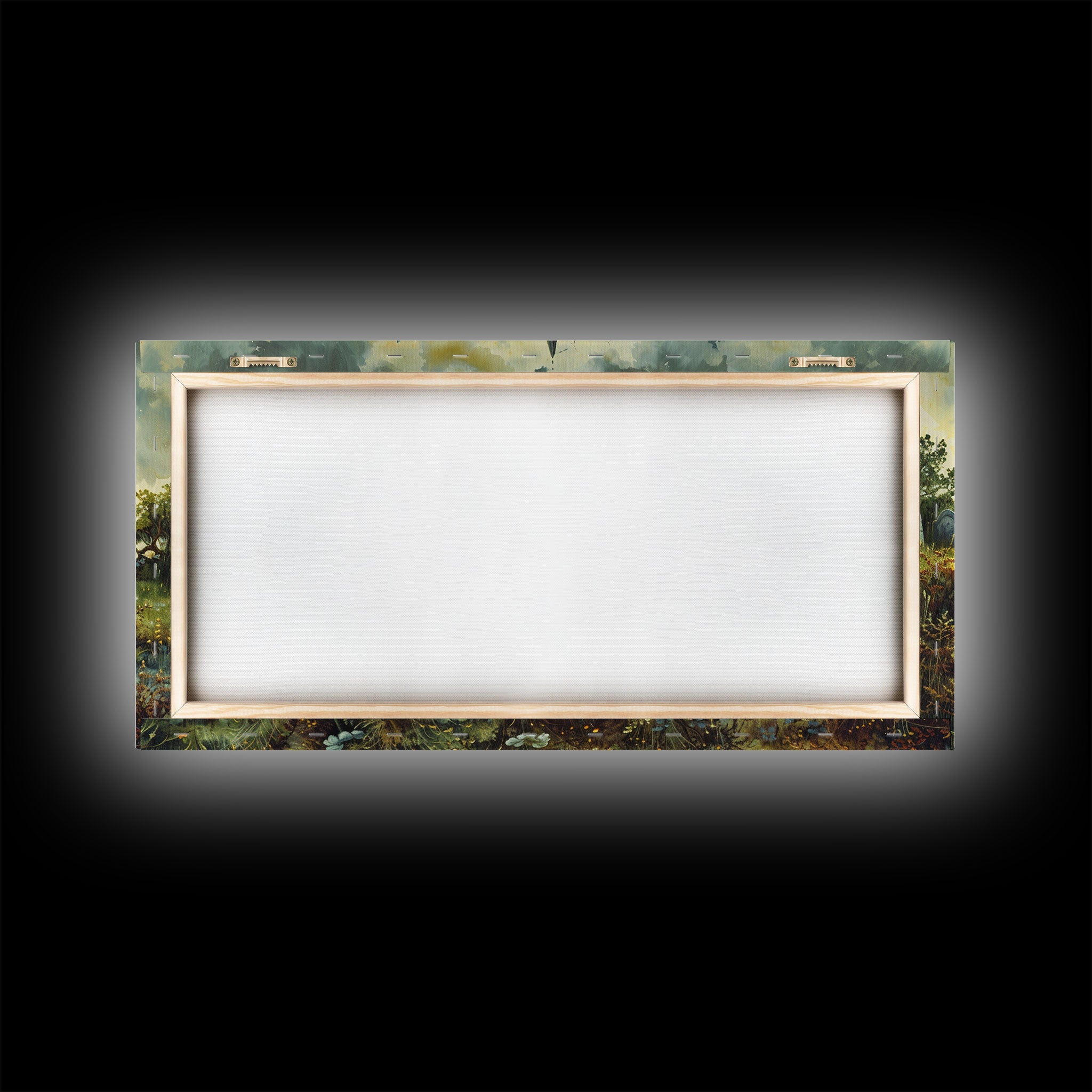 Haunted Cemetery Halloween Prop Framed Canvas Print | Spooky Season | Spooky Wall Art | Halloween Decor | Creepy Art Prints