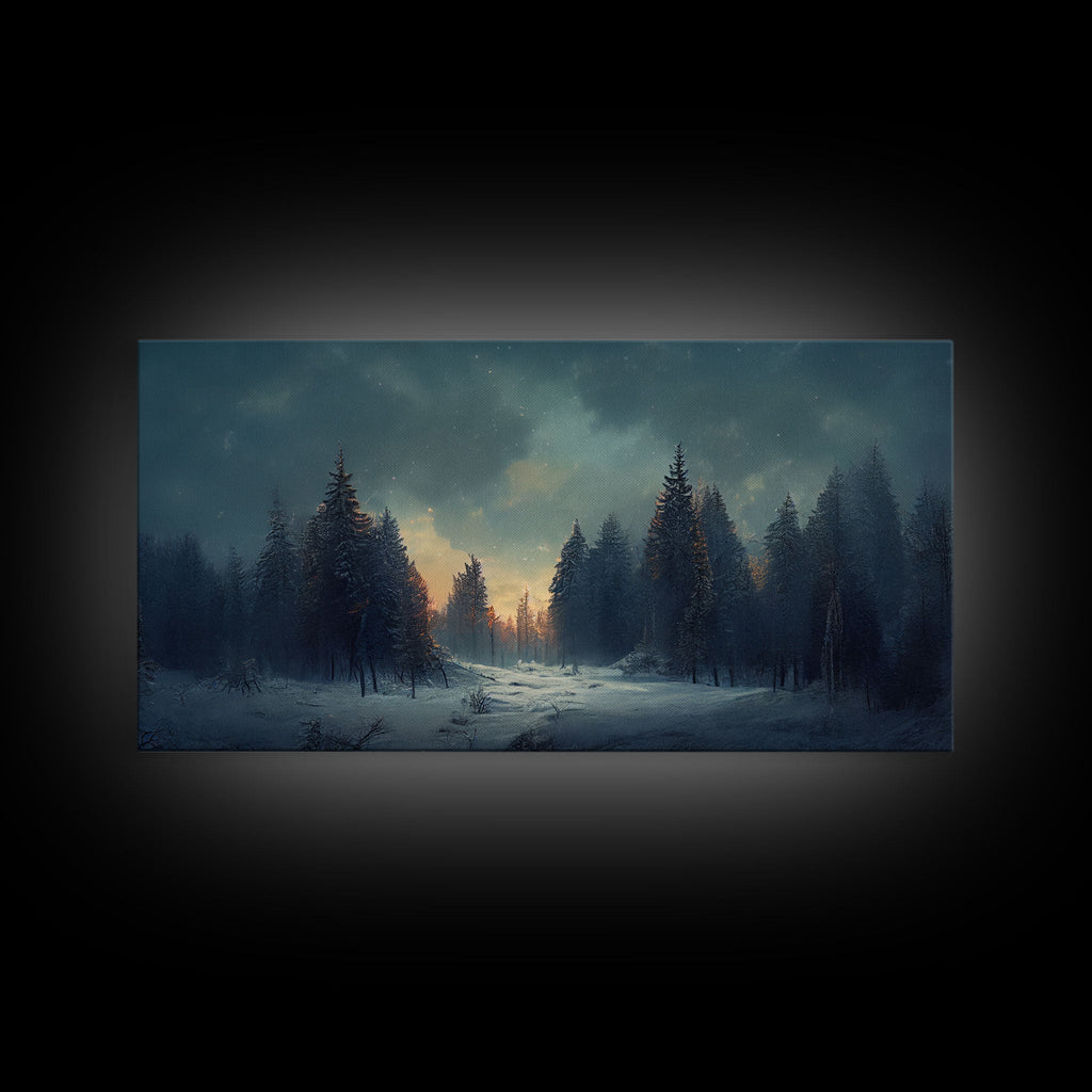 Dreamy Landscape Painting Canvas Print, country side, farmhouse decor, beautiful scenic wall art